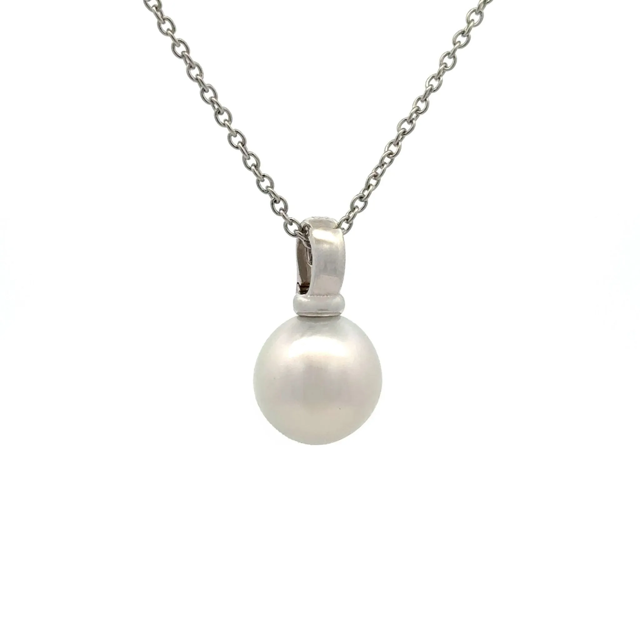 18K White Gold Australian South Sea 12-13mm Cultured Pearl Pendant