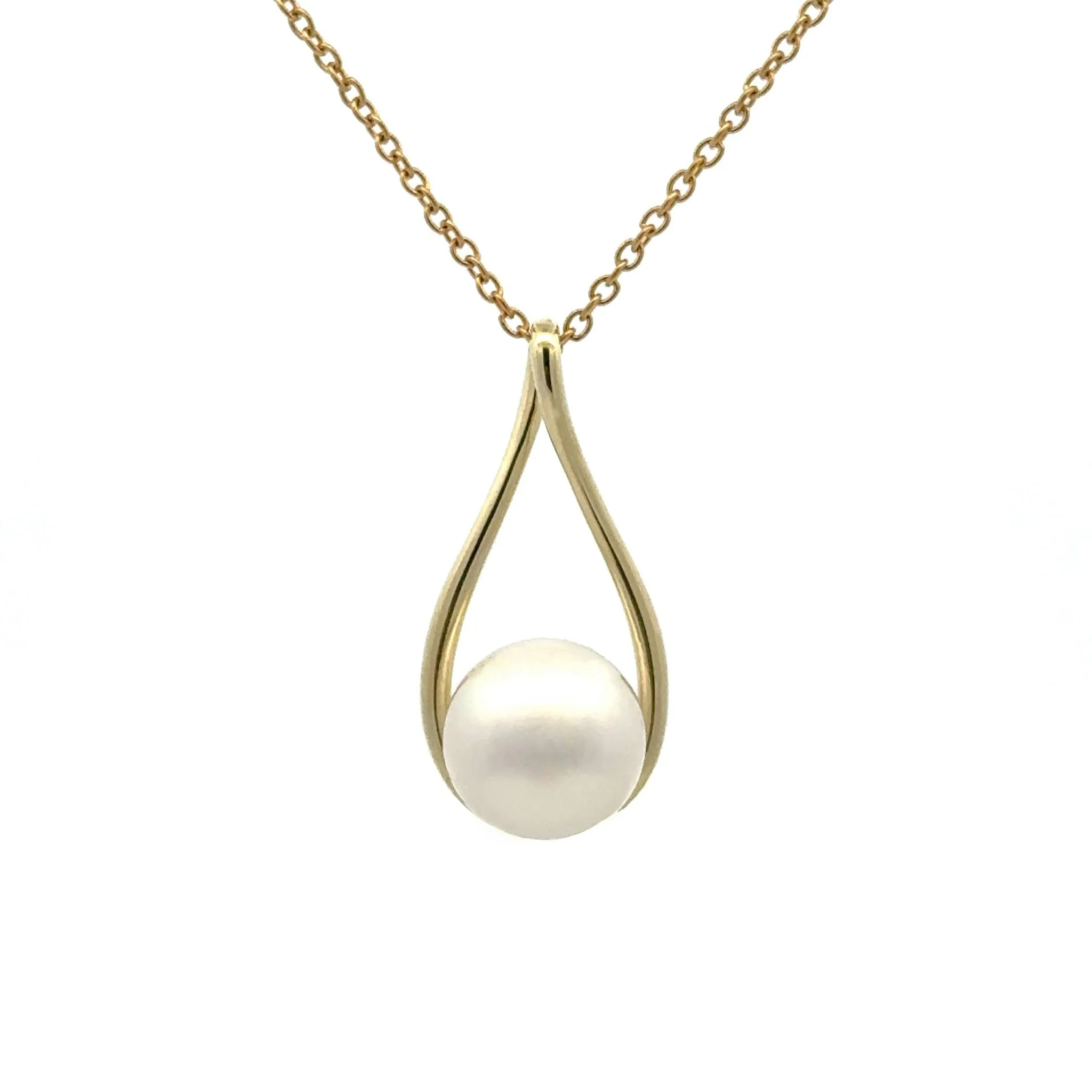 9K Yellow Gold Australian South Sea 11-12mm Cultured Pearl Pendant