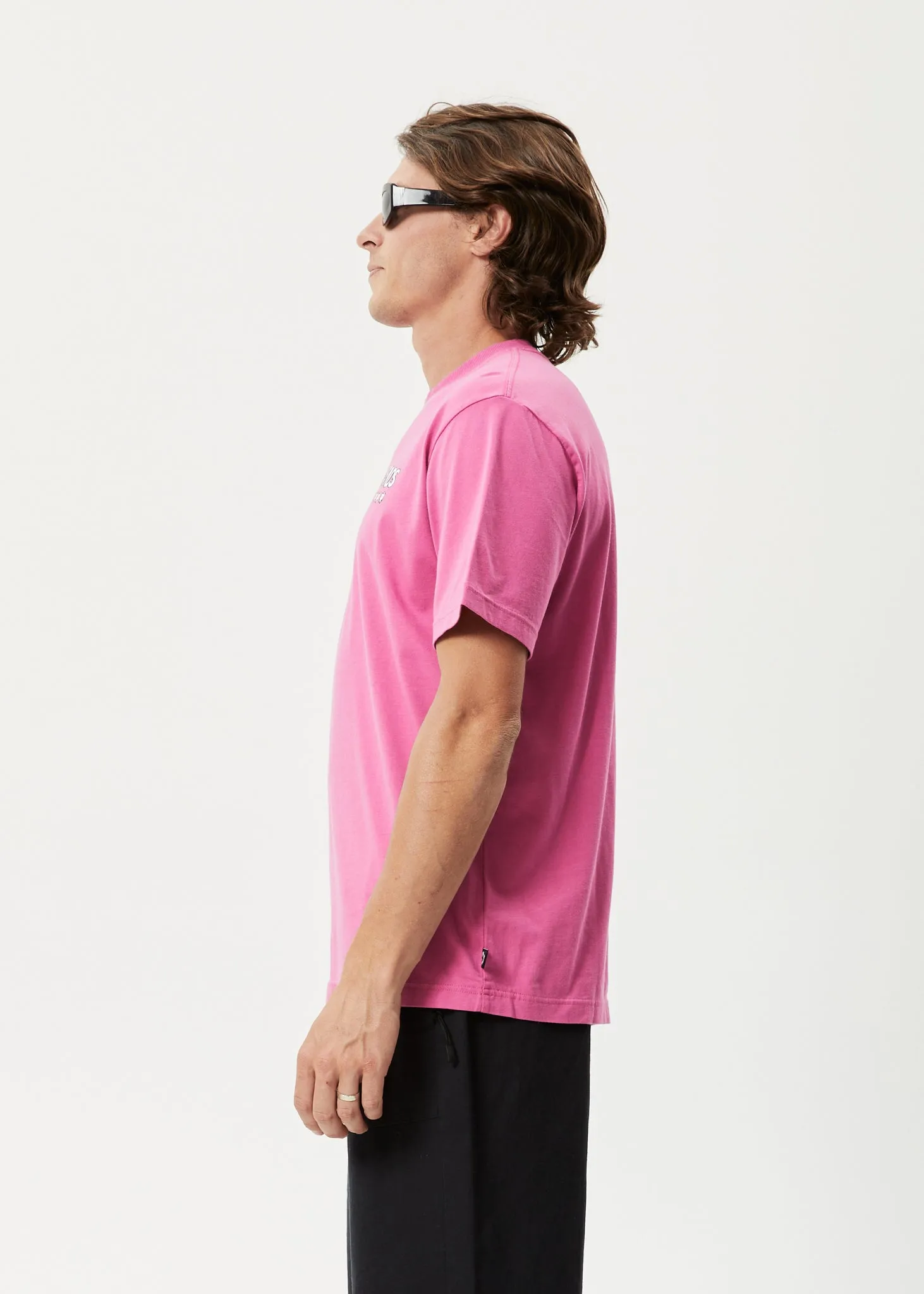 AFENDS Mens Flowers - Oversized T-Shirt - Bubblegum