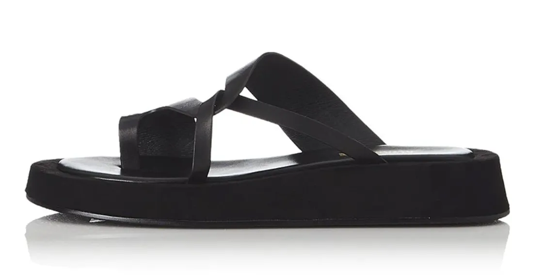 Alias Mae Polo Black Leather Sandals