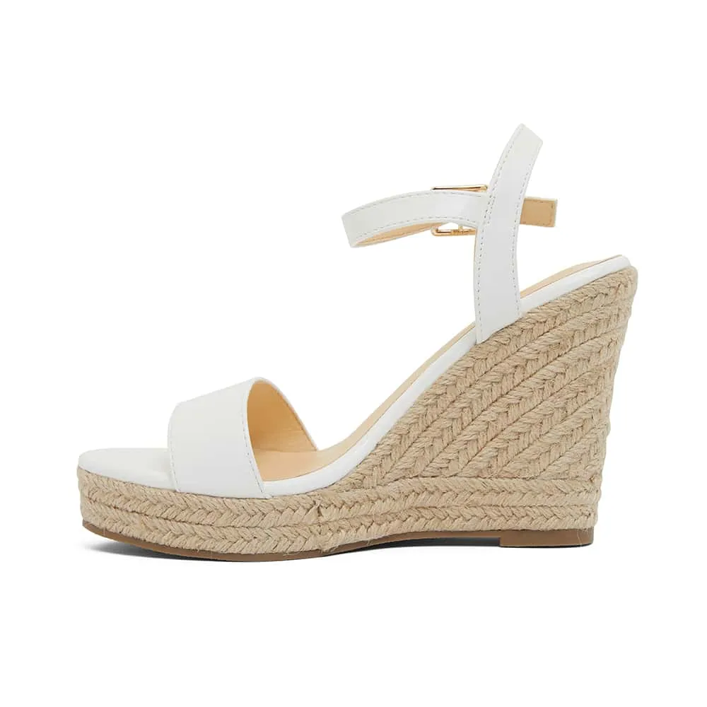 Amato Espadrille in White Smooth