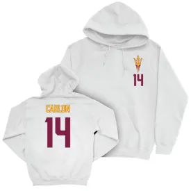 Arizona State Baseball White Logo Hoodie - Cole Carlon