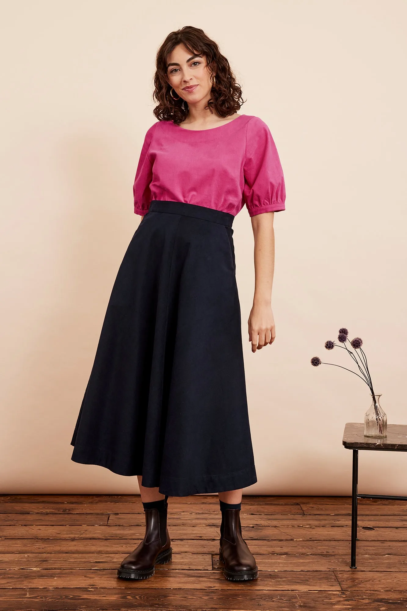 Ava Needlecord Magenta Pink Top