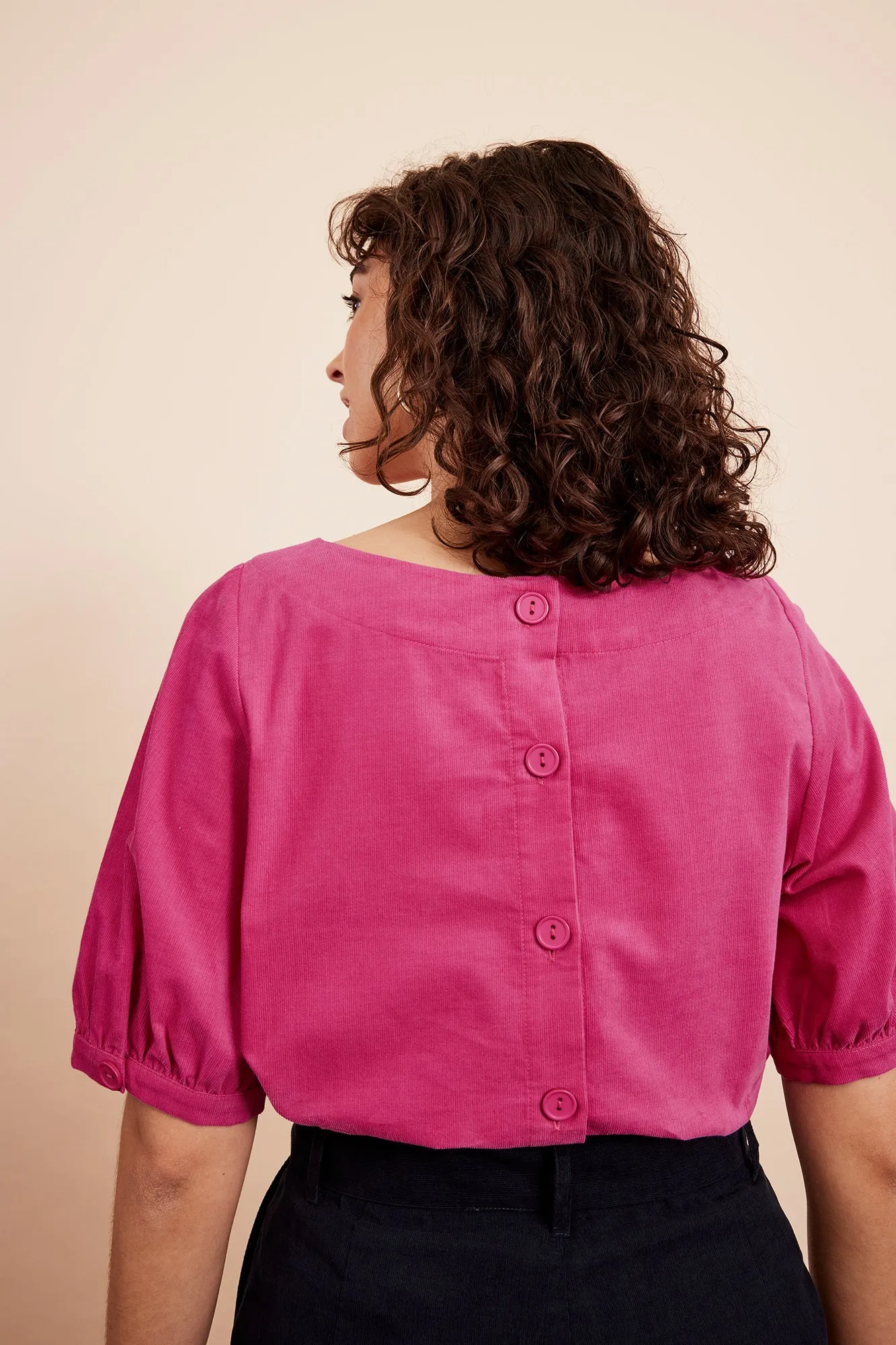 Ava Needlecord Magenta Pink Top