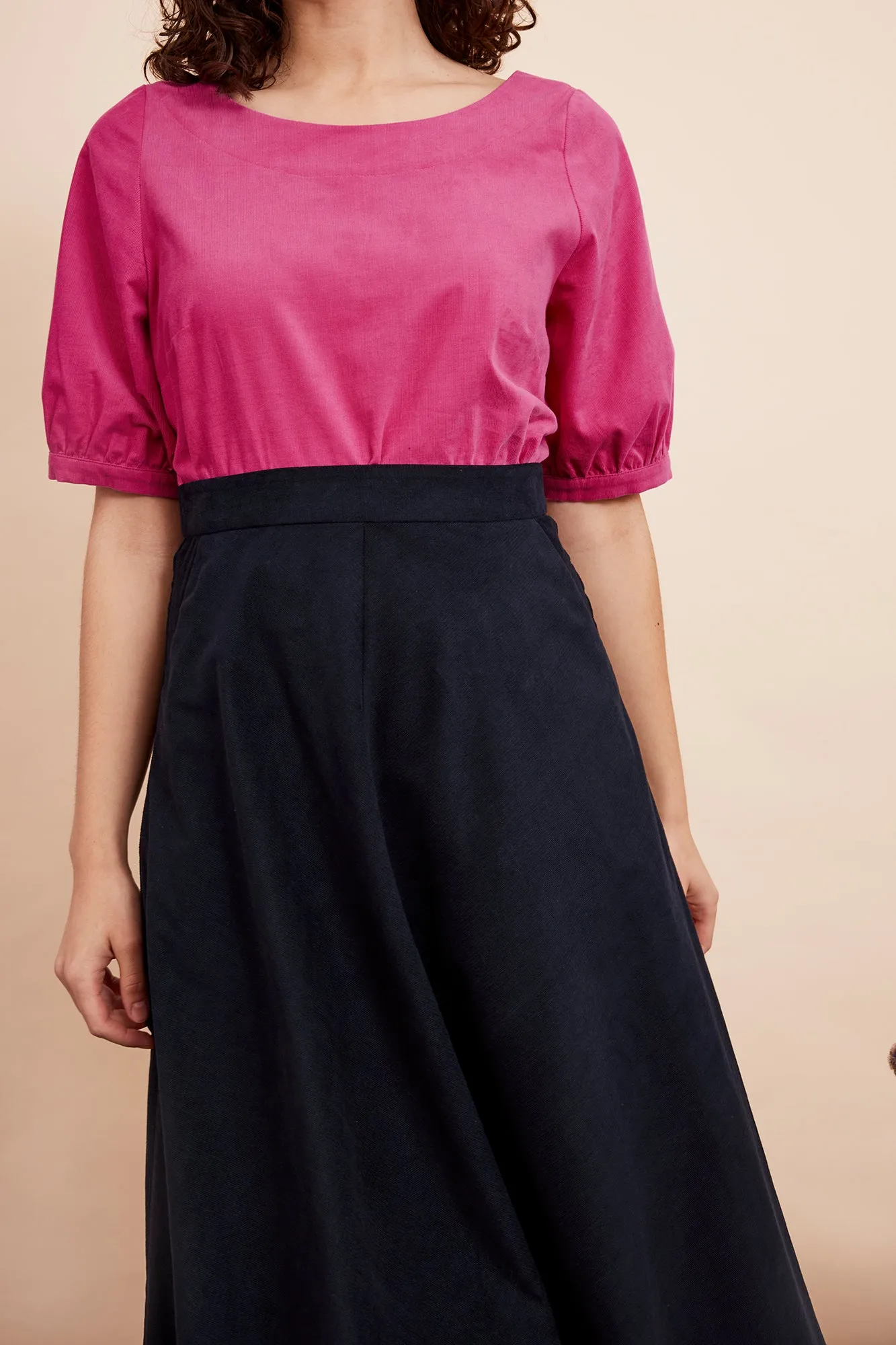 Ava Needlecord Magenta Pink Top
