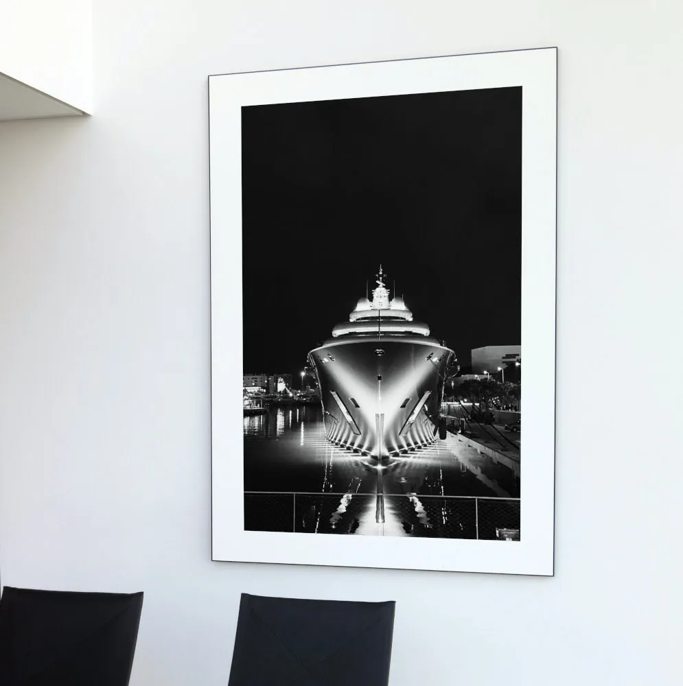Black & White Yacht Poster PRINTABLE WALL ART, Luxury Fashion Poster, Sailing Poster, Success Poster, Monte Carlo Poster, Glam Wall Art, Luxury Aesthetic