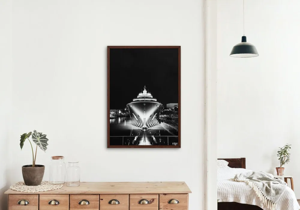 Black & White Yacht Poster PRINTABLE WALL ART, Luxury Fashion Poster, Sailing Poster, Success Poster, Monte Carlo Poster, Glam Wall Art, Luxury Aesthetic