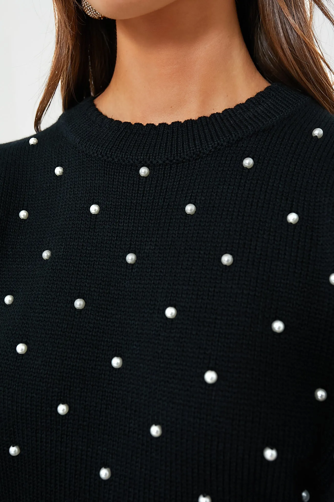 Black Pearl Embellished Deveraux Sweater