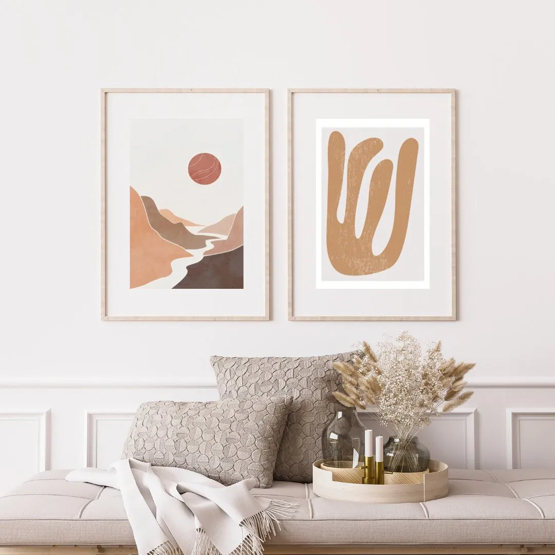 Boho Landscape 6 Piece Gallery Wall Set PRINTABLE ART, Matisse Landscape, Desert Poster, Mountains Print, Terracotta Prints, Abstract Boho Decor