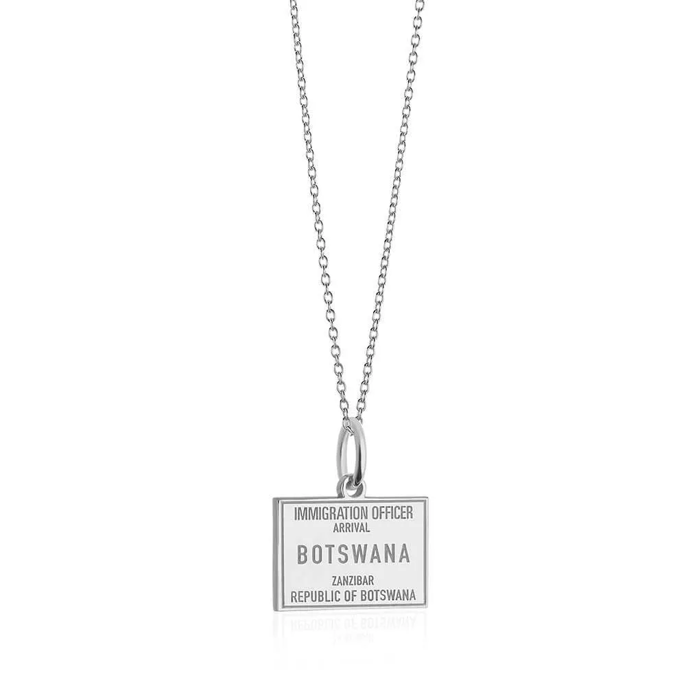 Botswana Passport Stamp Charm Silver