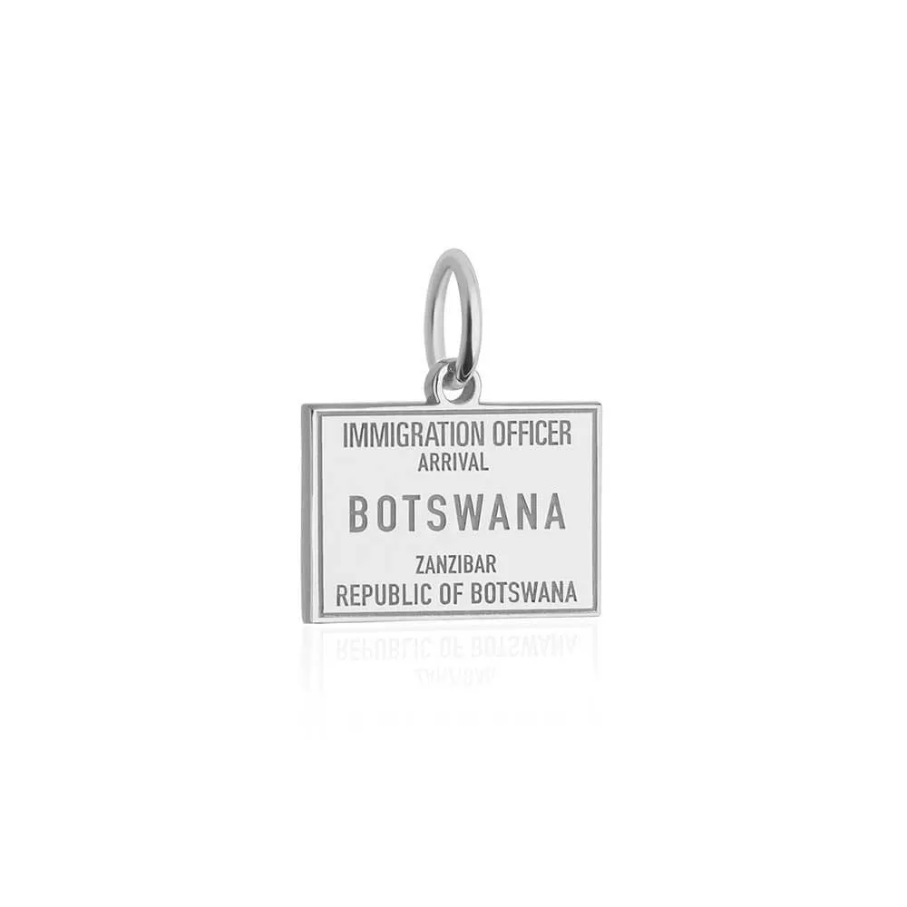 Botswana Passport Stamp Charm Silver