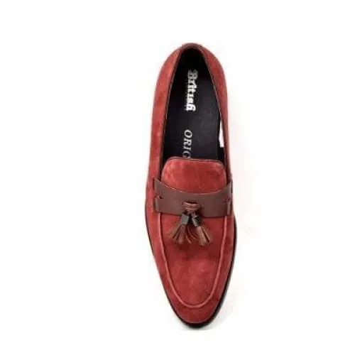 British Walkers Space Men's Burgundy Leather Loafers