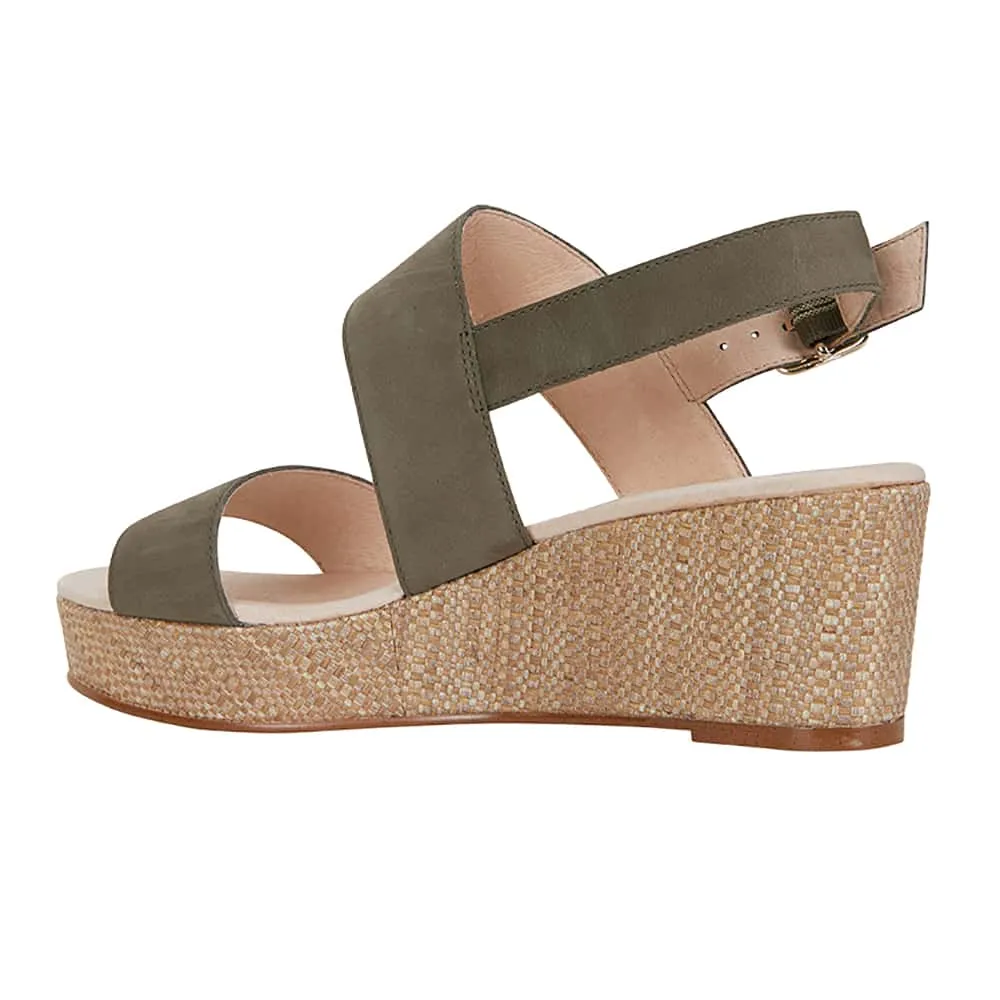 Caitlin Heel in Khaki Nubuck