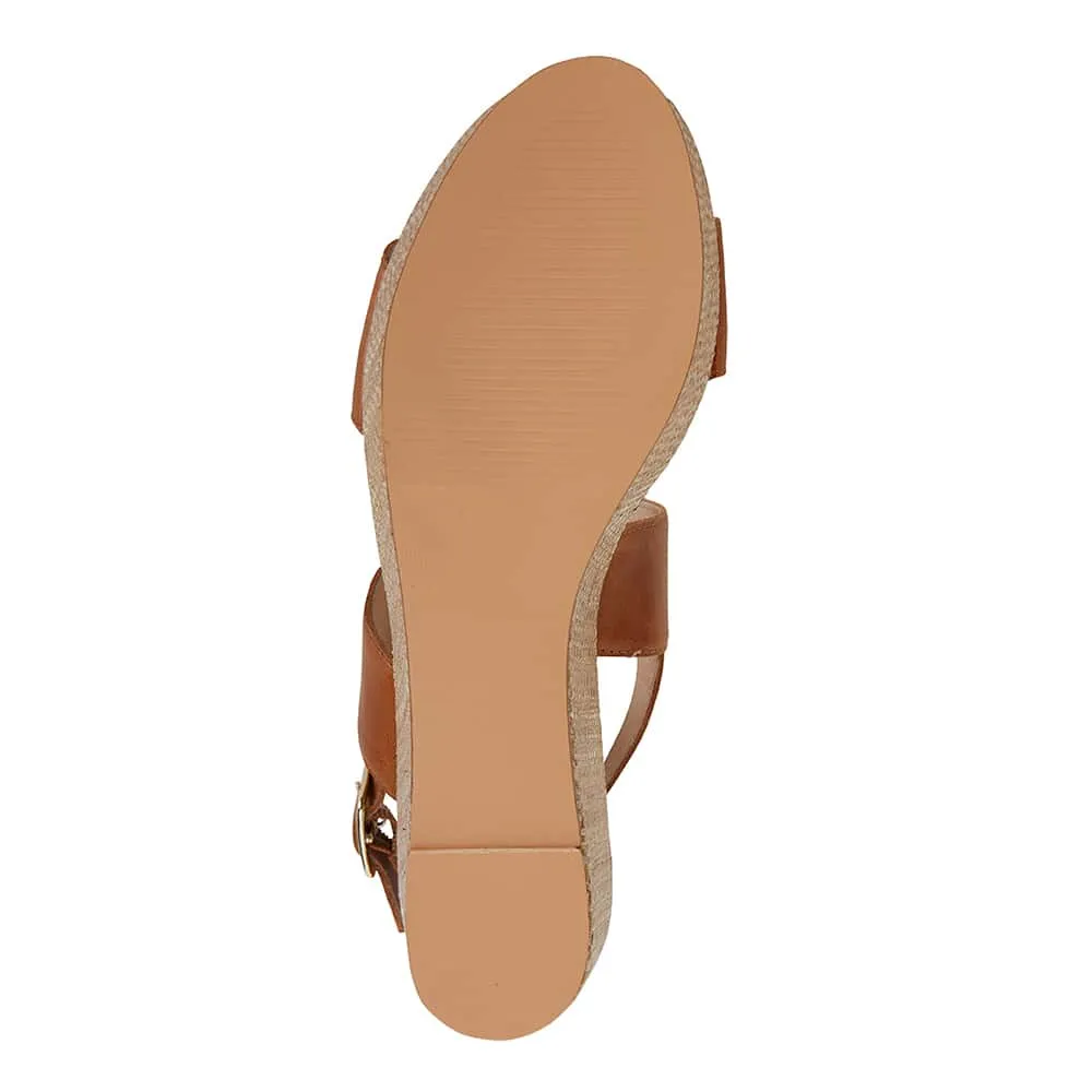 Caitlin Heel in Tan Leather