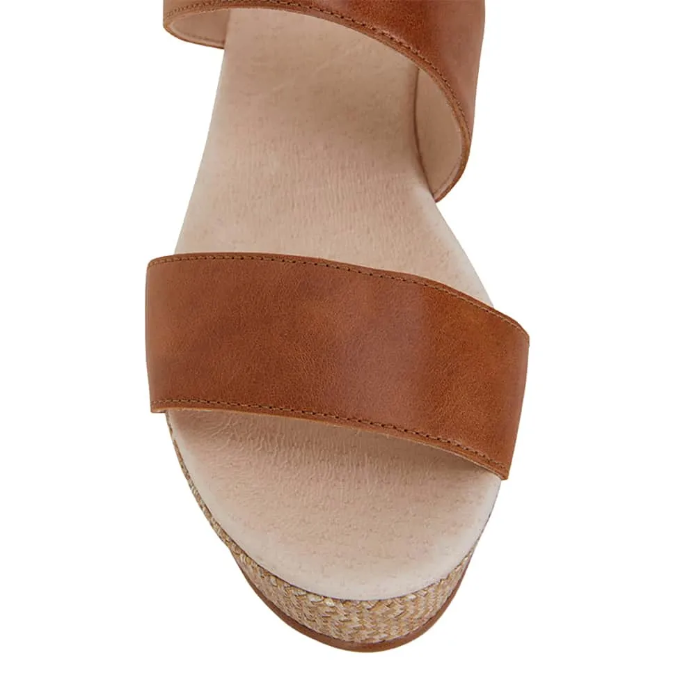 Caitlin Heel in Tan Leather
