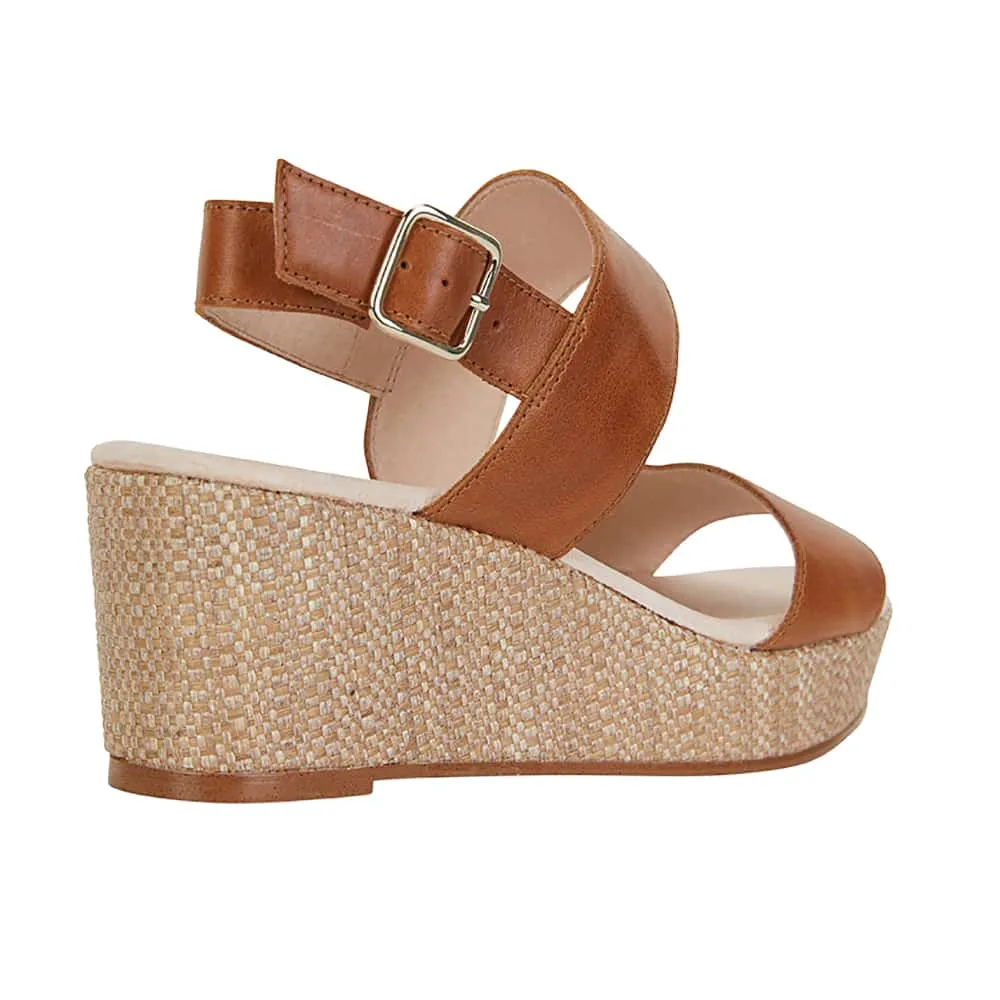 Caitlin Heel in Tan Leather