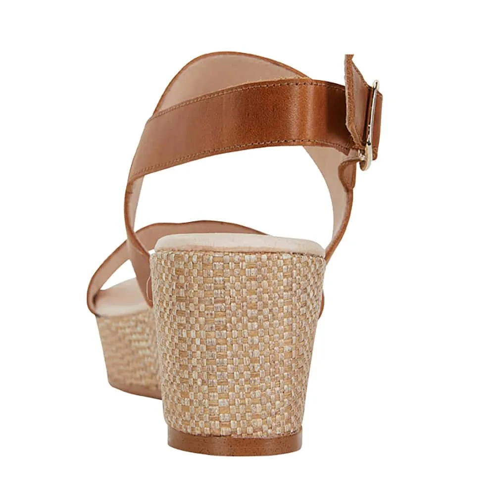 Caitlin Heel in Tan Leather
