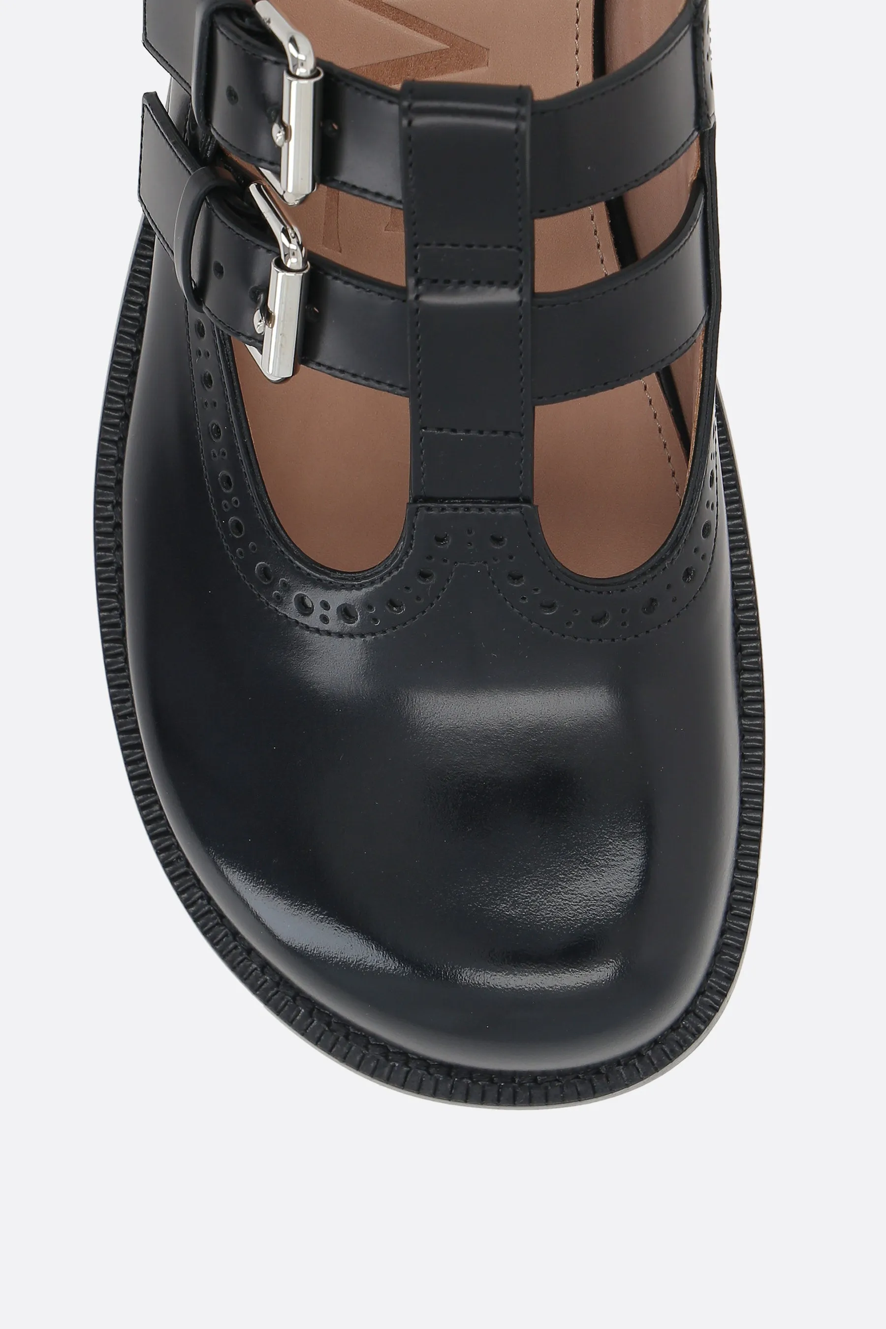 Campo brushed leather mary-jane mules