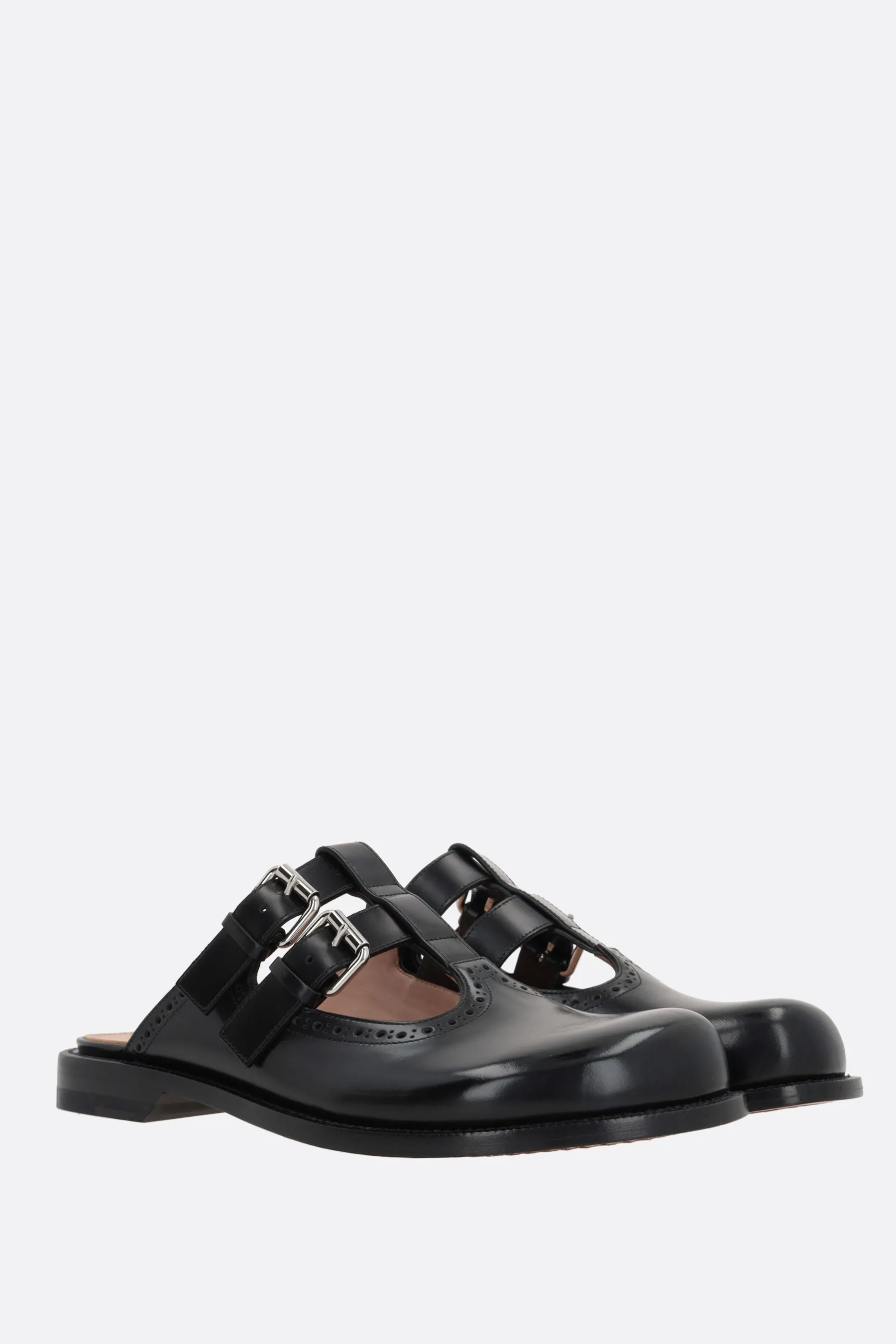 Campo brushed leather mary-jane mules