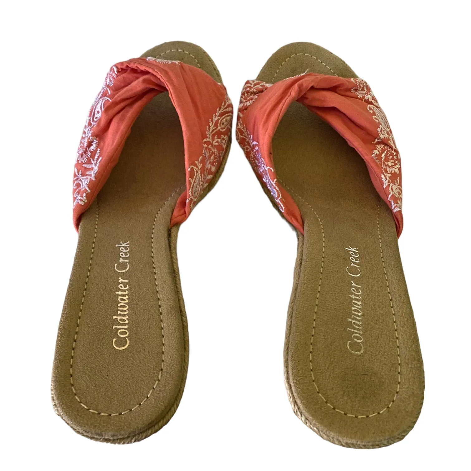 Coldwater Creek Embroidered Bandana Espadrille 8.5 NWOB