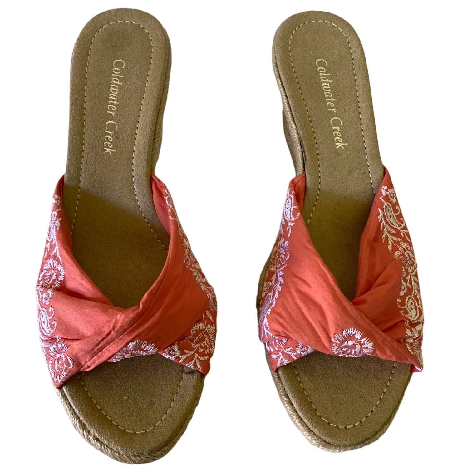 Coldwater Creek Embroidered Bandana Espadrille 8.5 NWOB