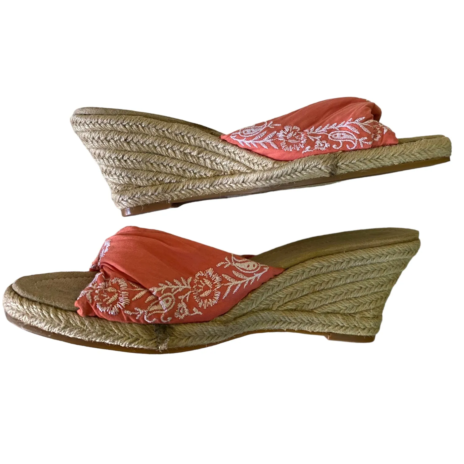 Coldwater Creek Embroidered Bandana Espadrille 8.5 NWOB