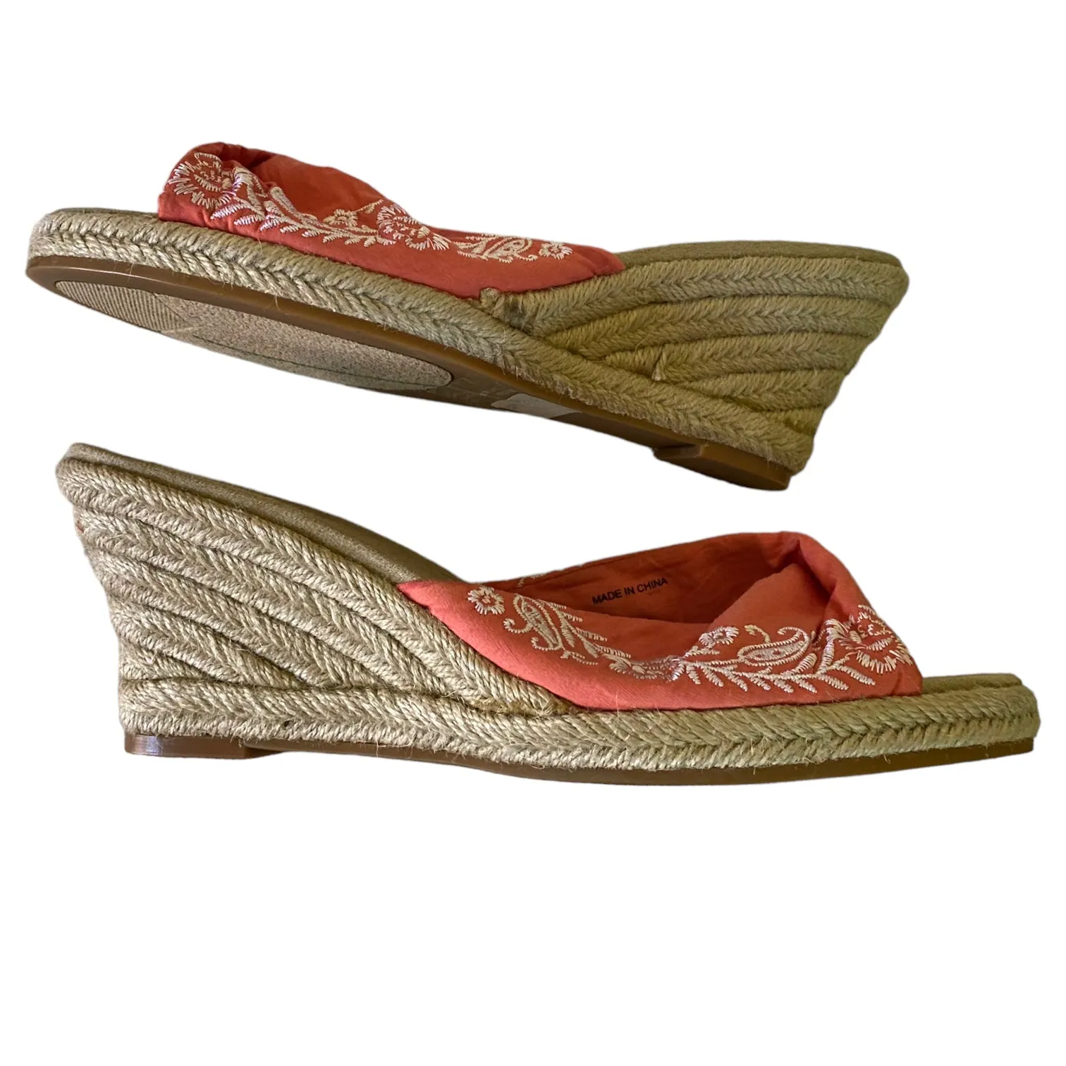 Coldwater Creek Embroidered Bandana Espadrille 8.5 NWOB