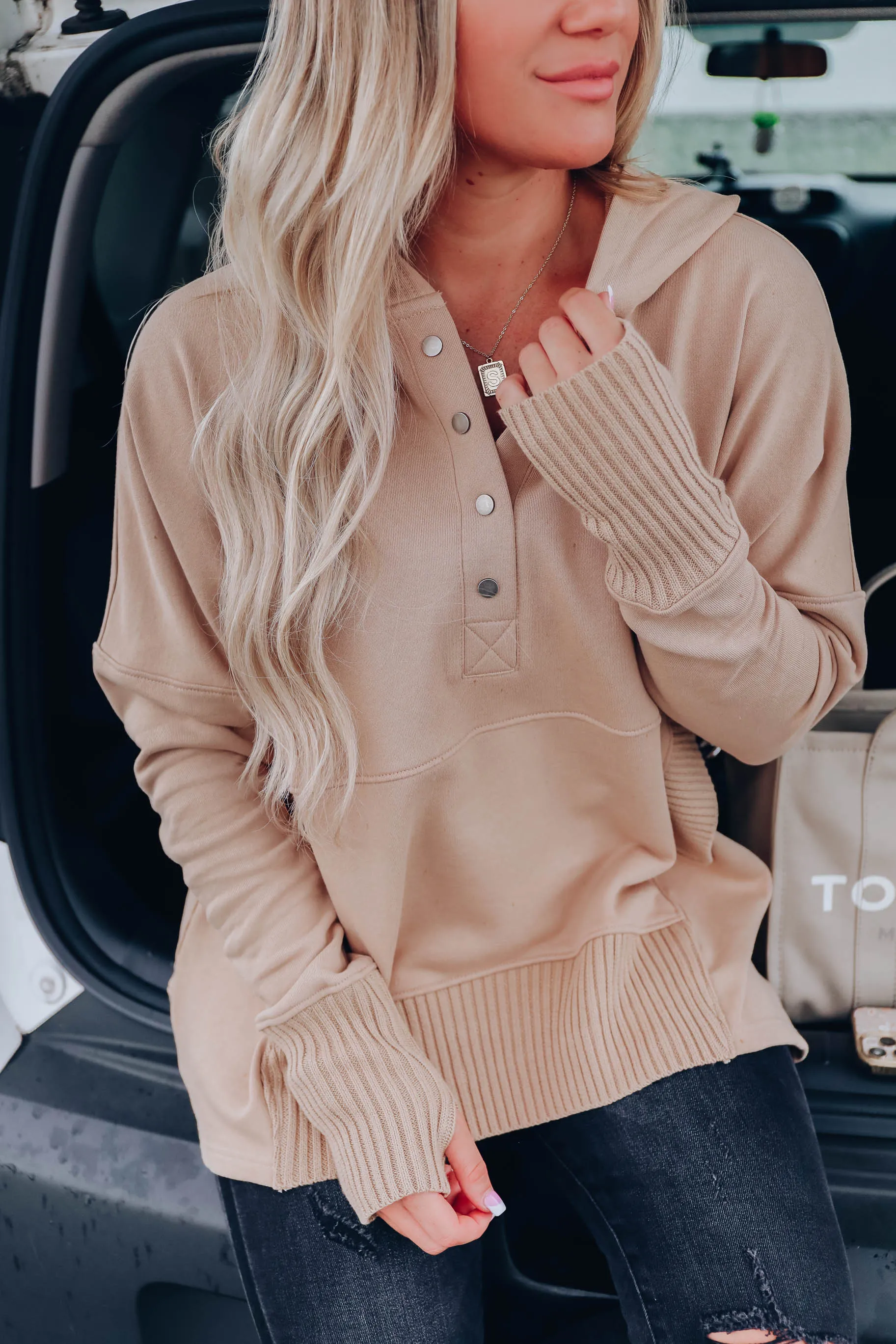 Cover Me Up Kangaroo Hoodie - Tan