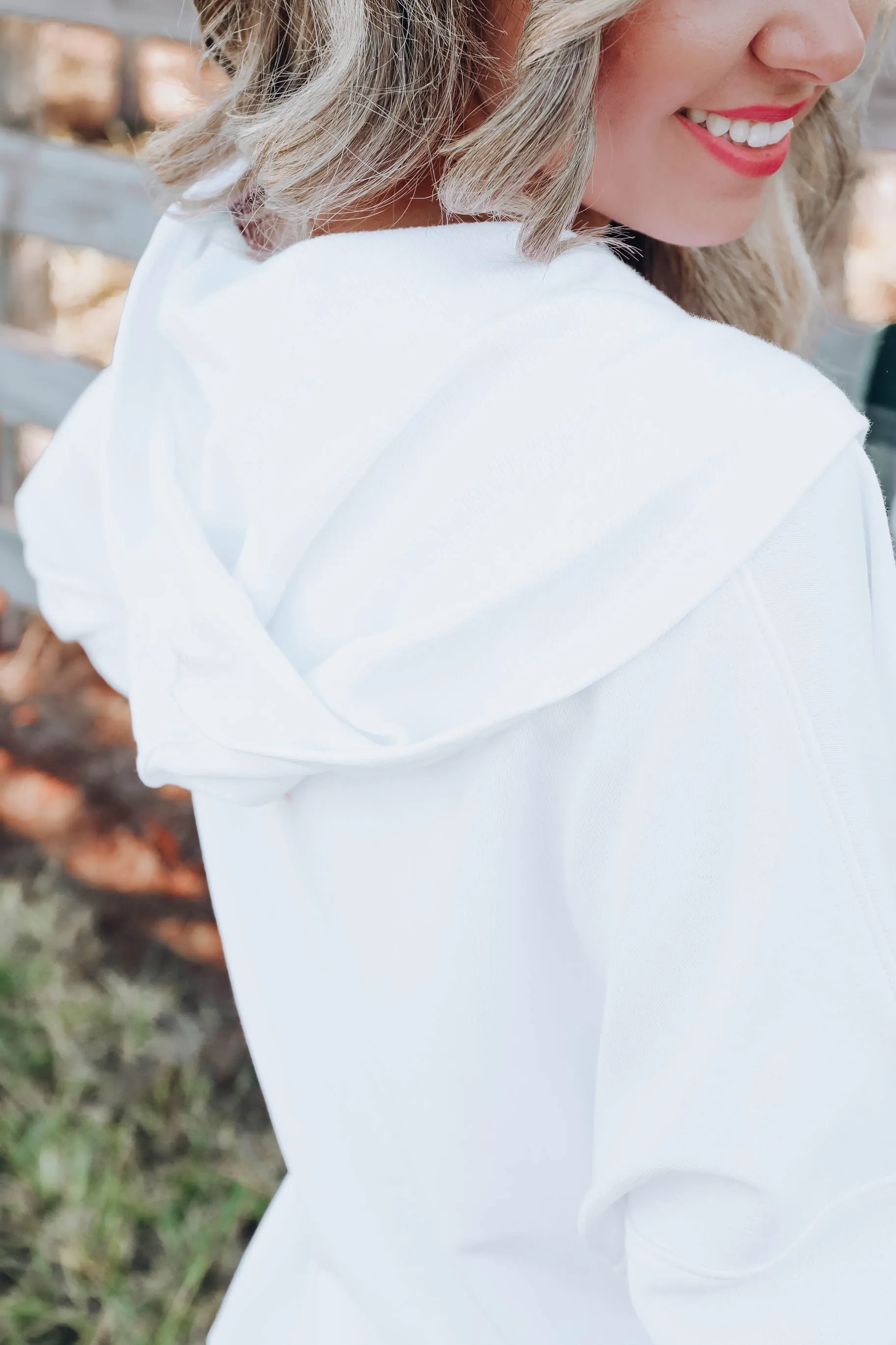 Cover Me Up Kangaroo Hoodie - White