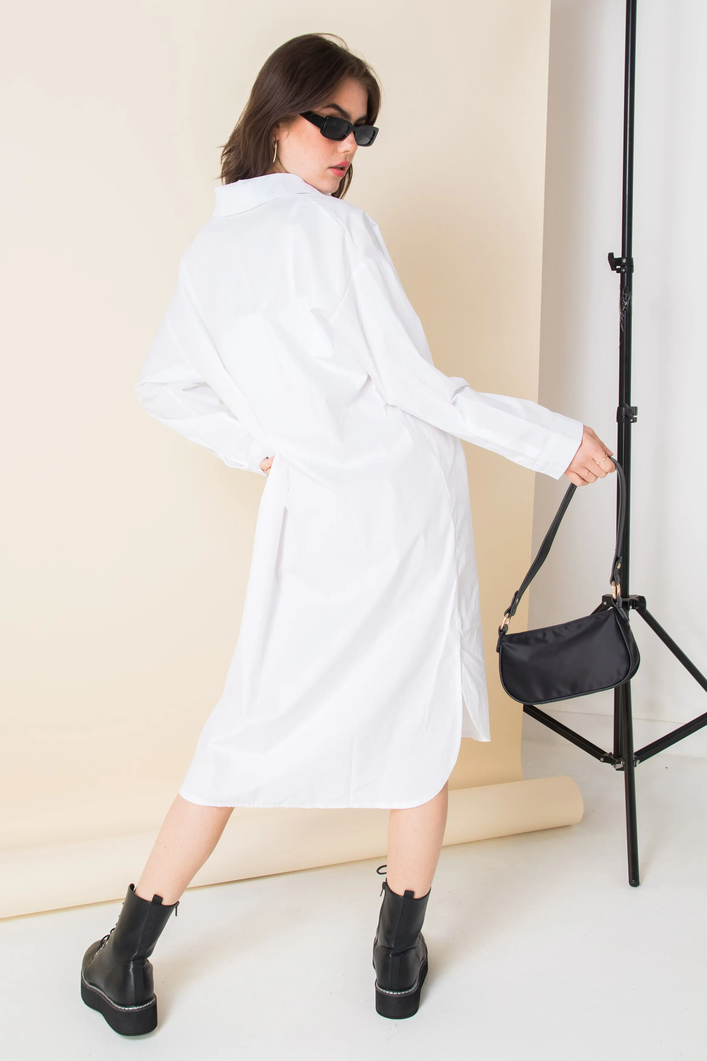 Daisy Street Cotton Midaxi Shirt Dress