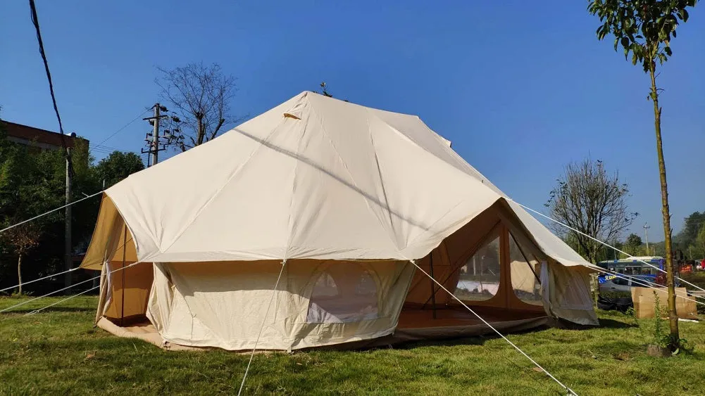 Dream House Large Waterproof Multi-People Cotton Canvas Four-Seasons Emperor Bell Tent