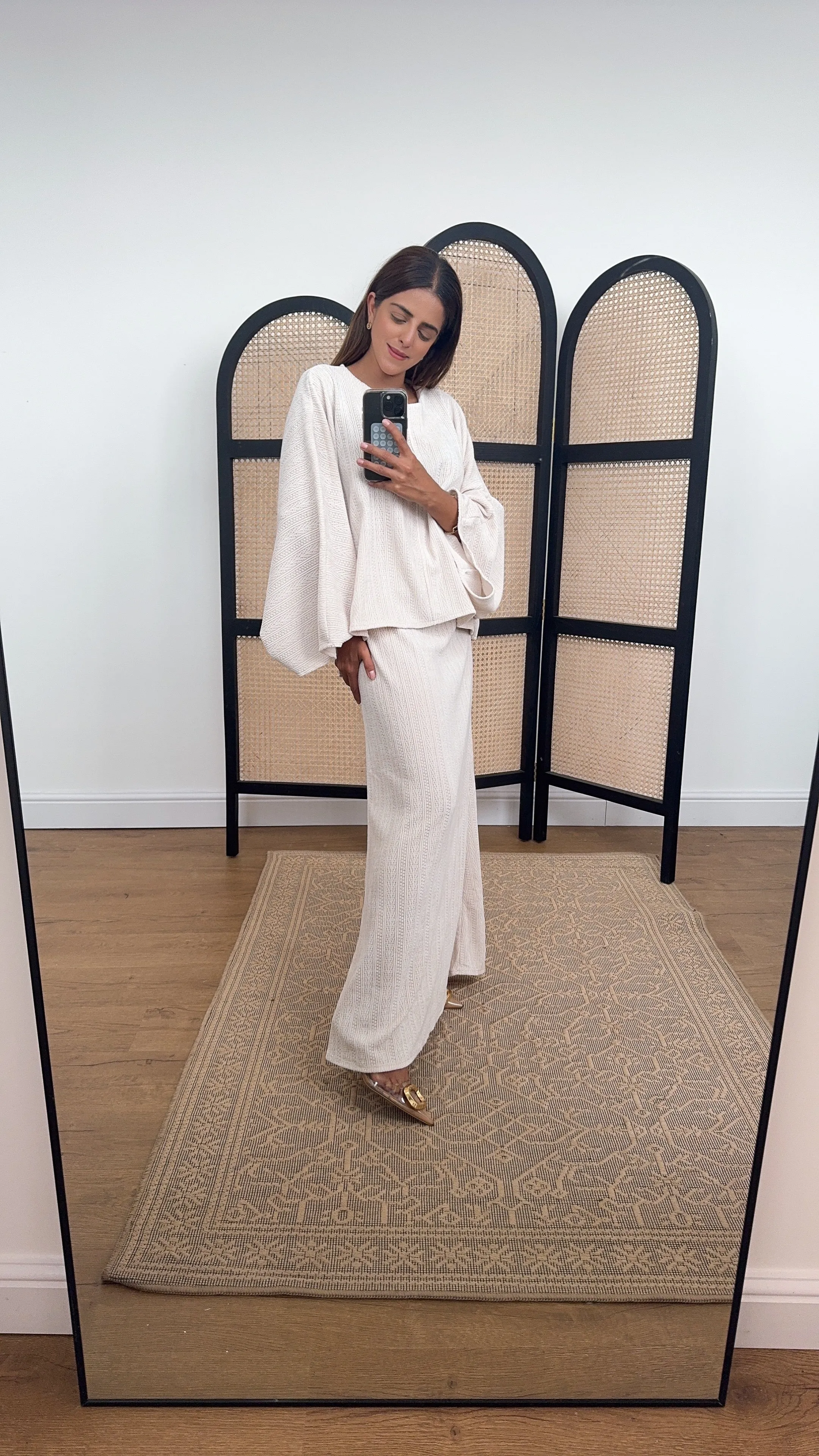 Elisa velvet skirt coord in cream