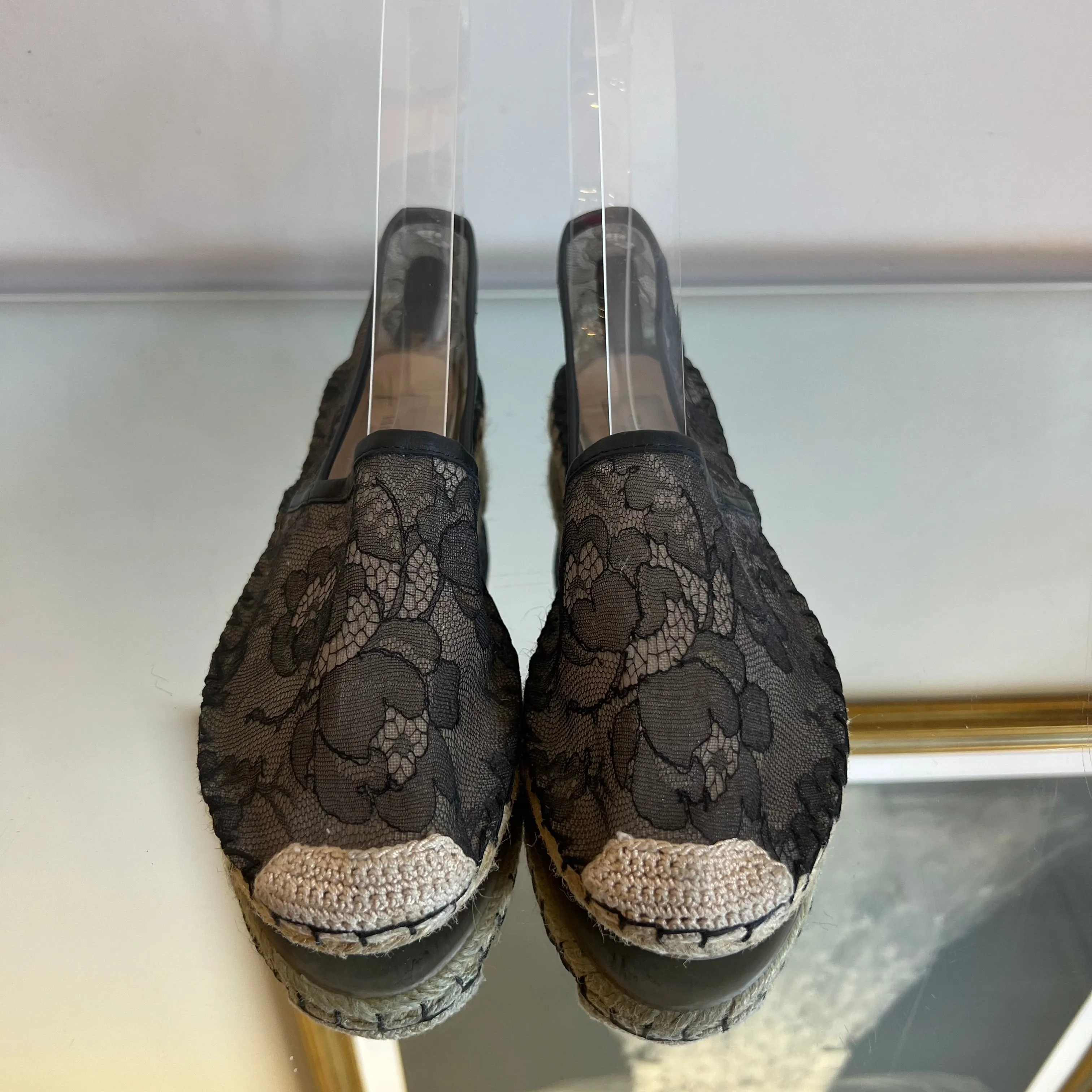 Espadrille Valentino Lace em Renda Preta