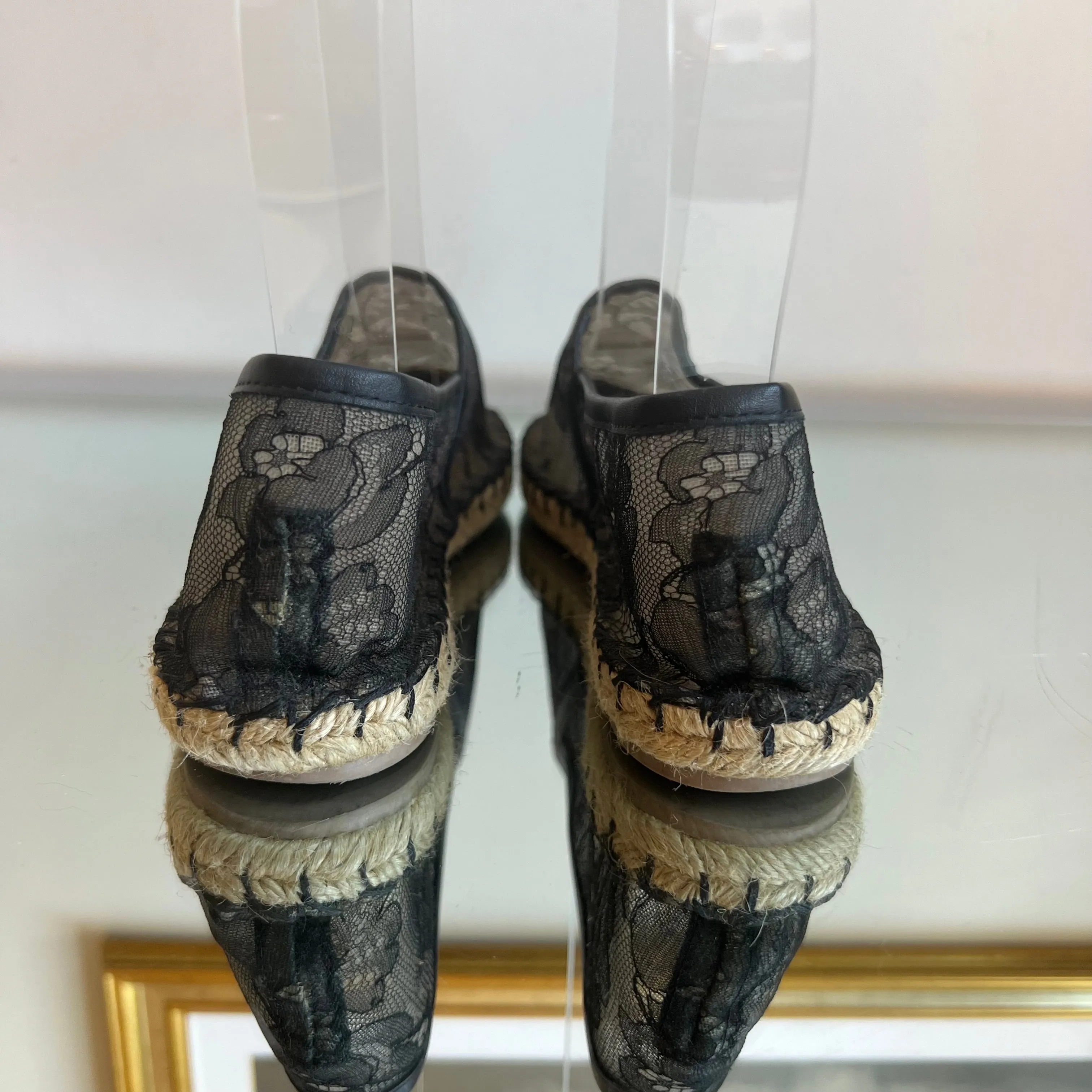 Espadrille Valentino Lace em Renda Preta