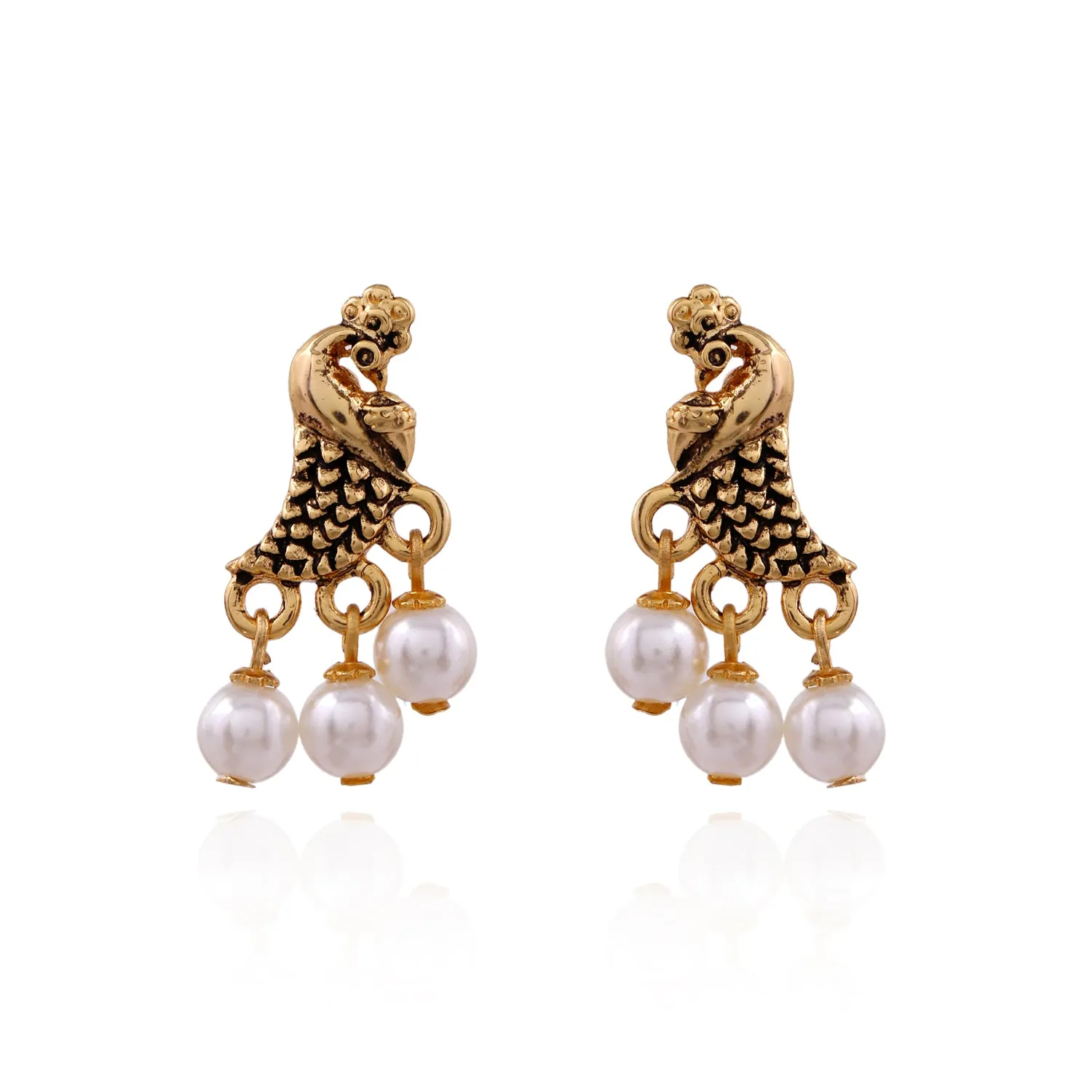 Estele 24 kt gold plated Peacock Jewellery Set for women