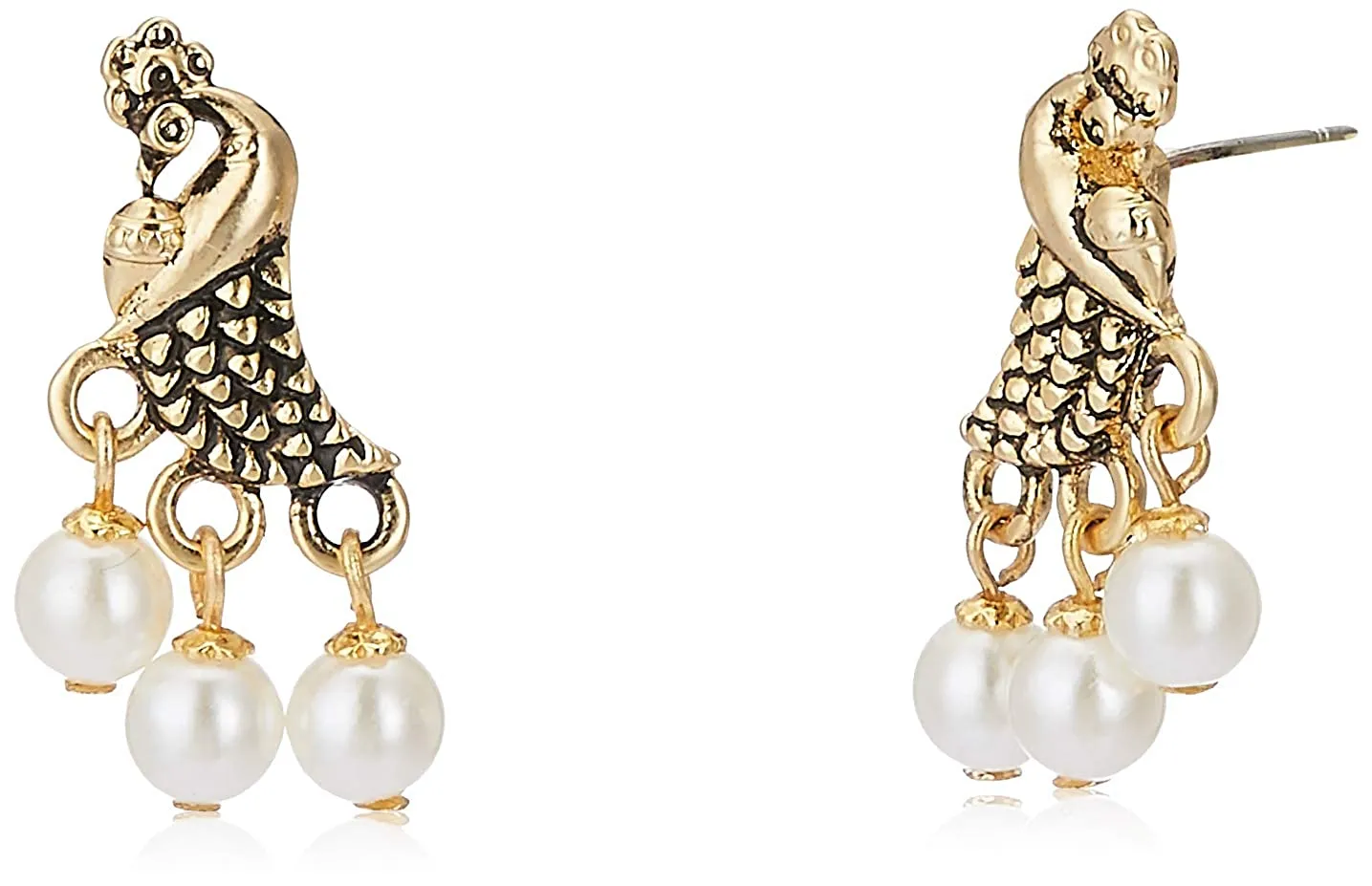 Estele 24 kt gold plated Peacock Jewellery Set for women