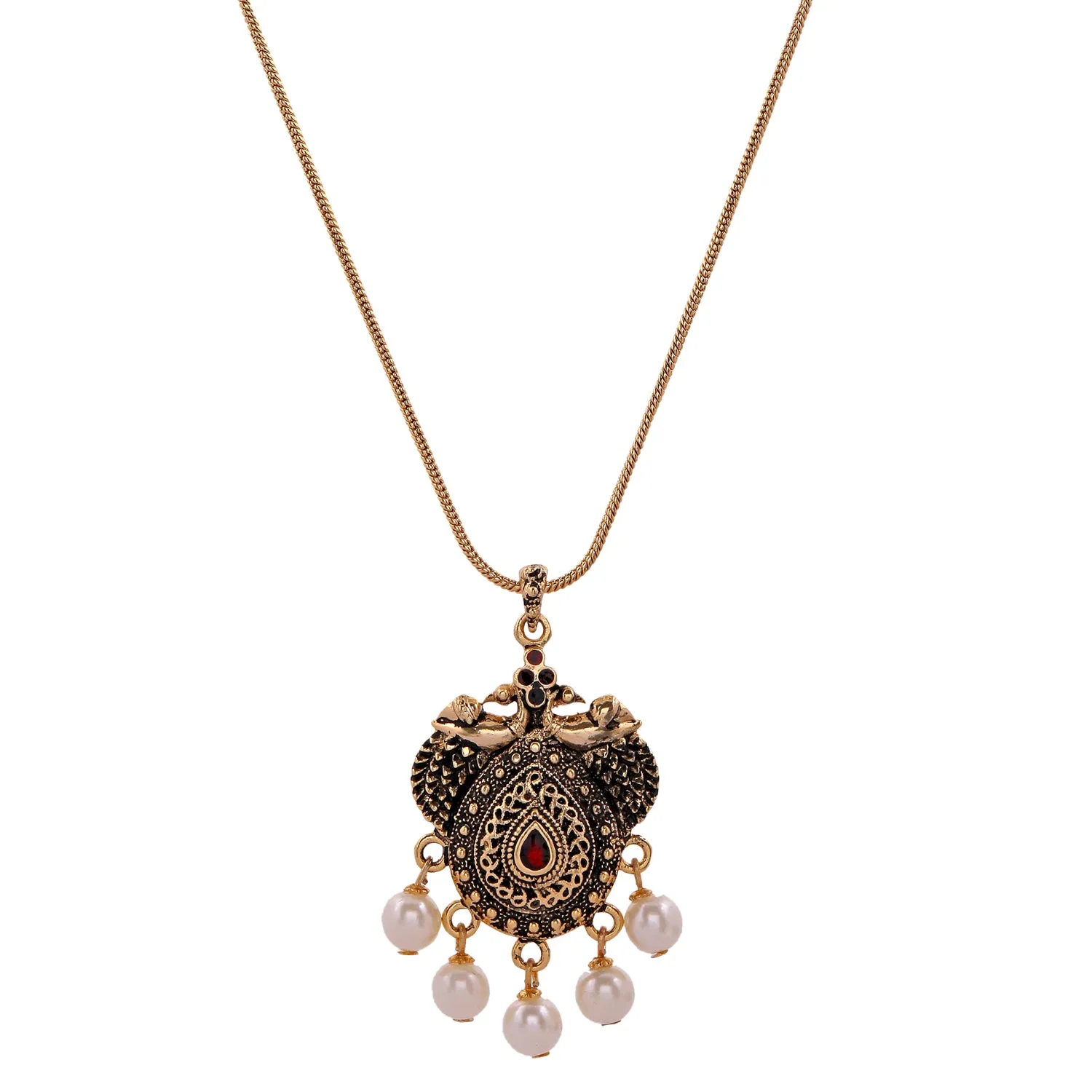 Estele 24 kt gold plated Peacock Jewellery Set for women
