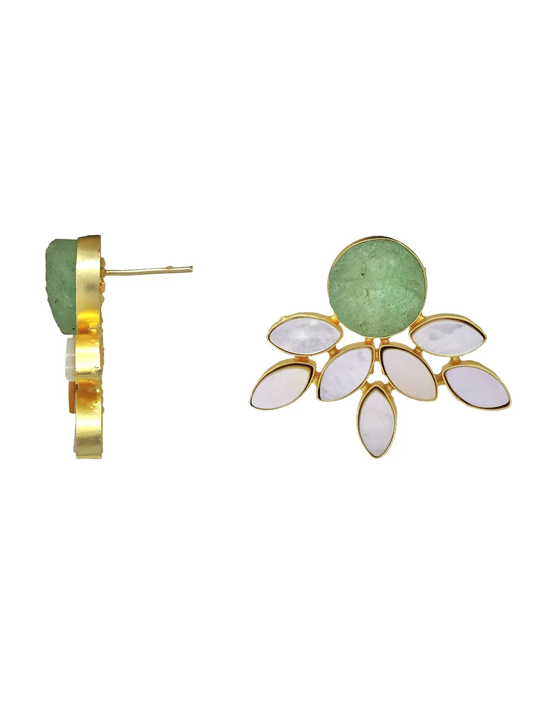 Firework Earrings (Green Fluorite)