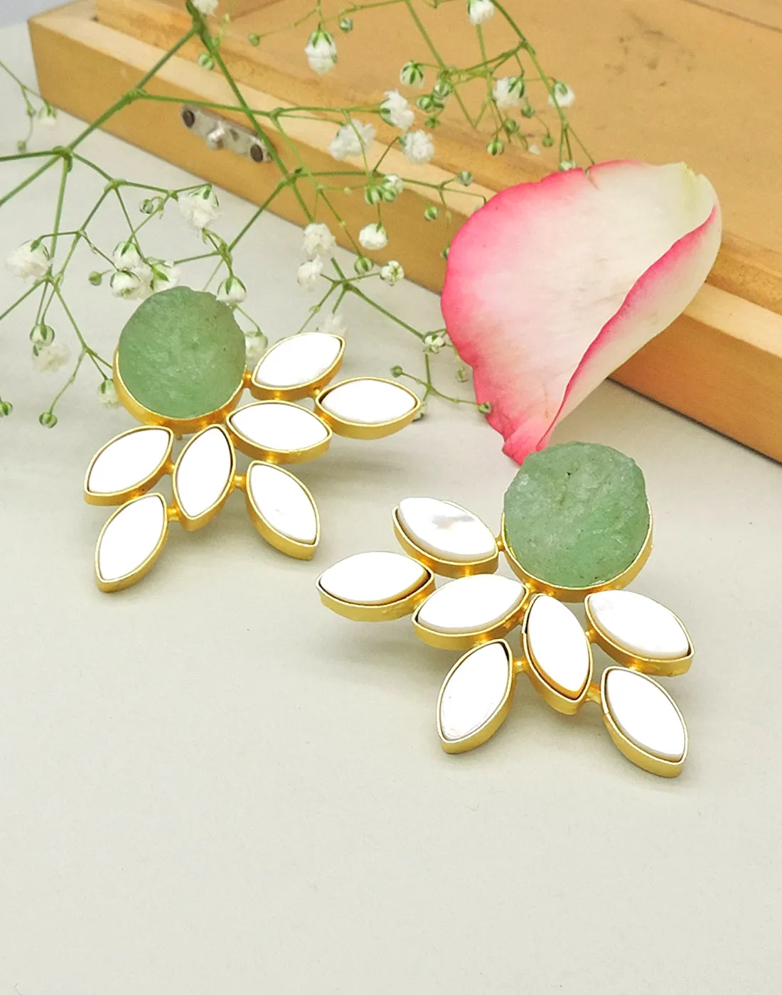 Firework Earrings (Green Fluorite)