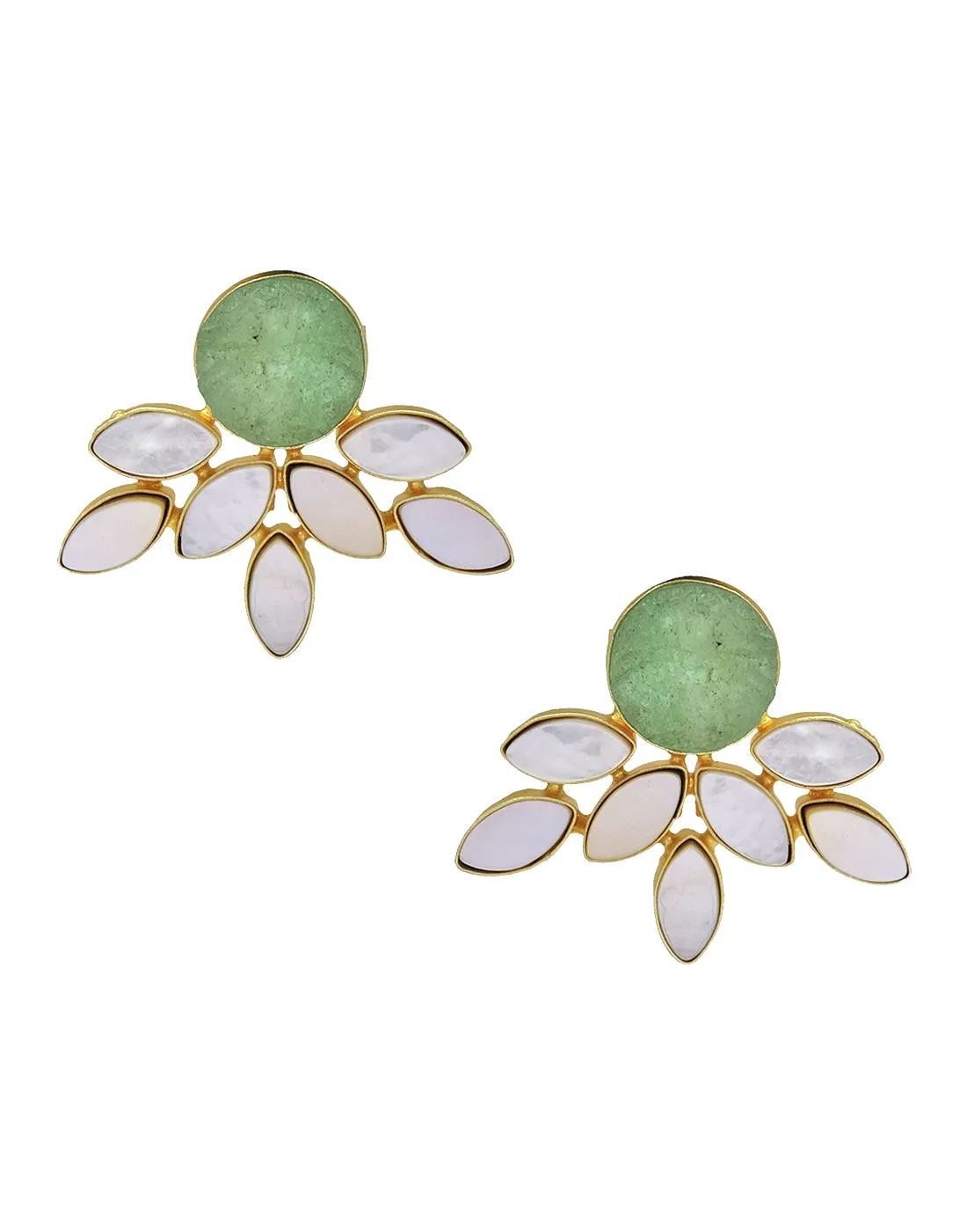 Firework Earrings (Green Fluorite)