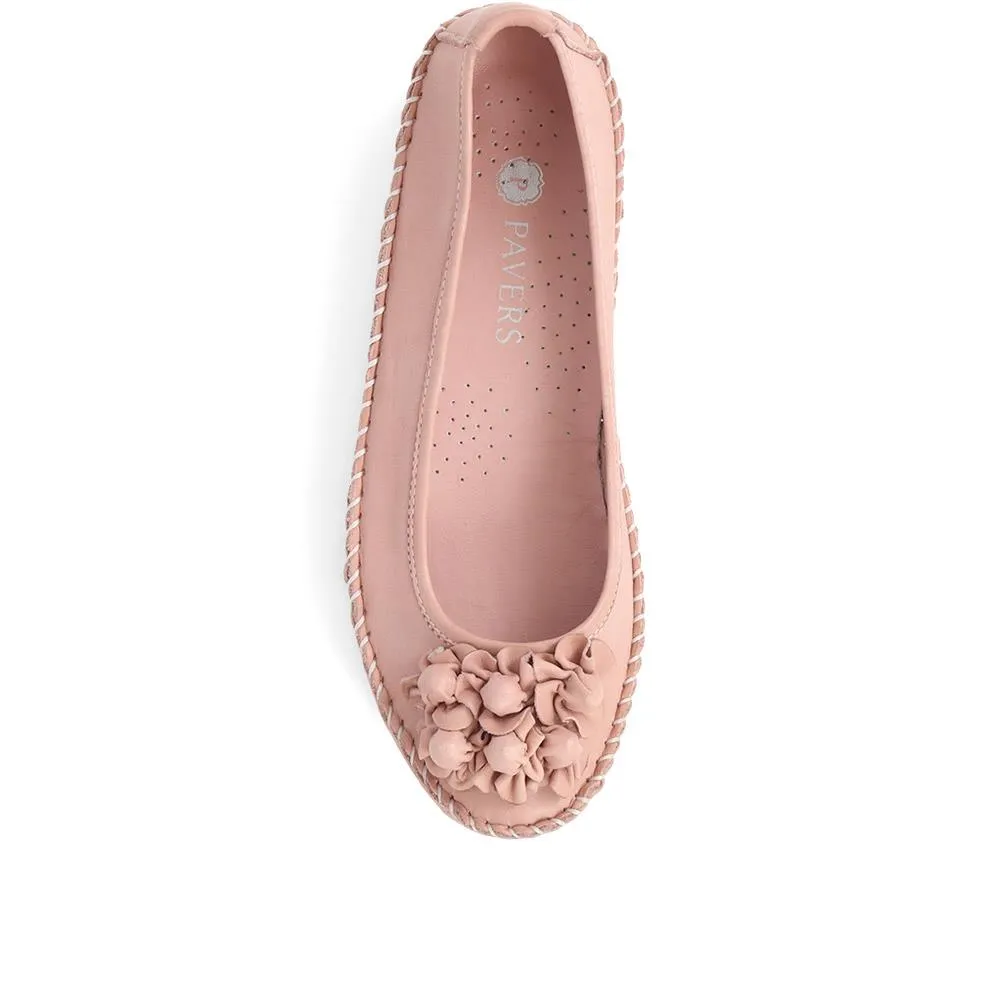 Floral Leather Ballet Pumps - SIMIN39007 / 324 765