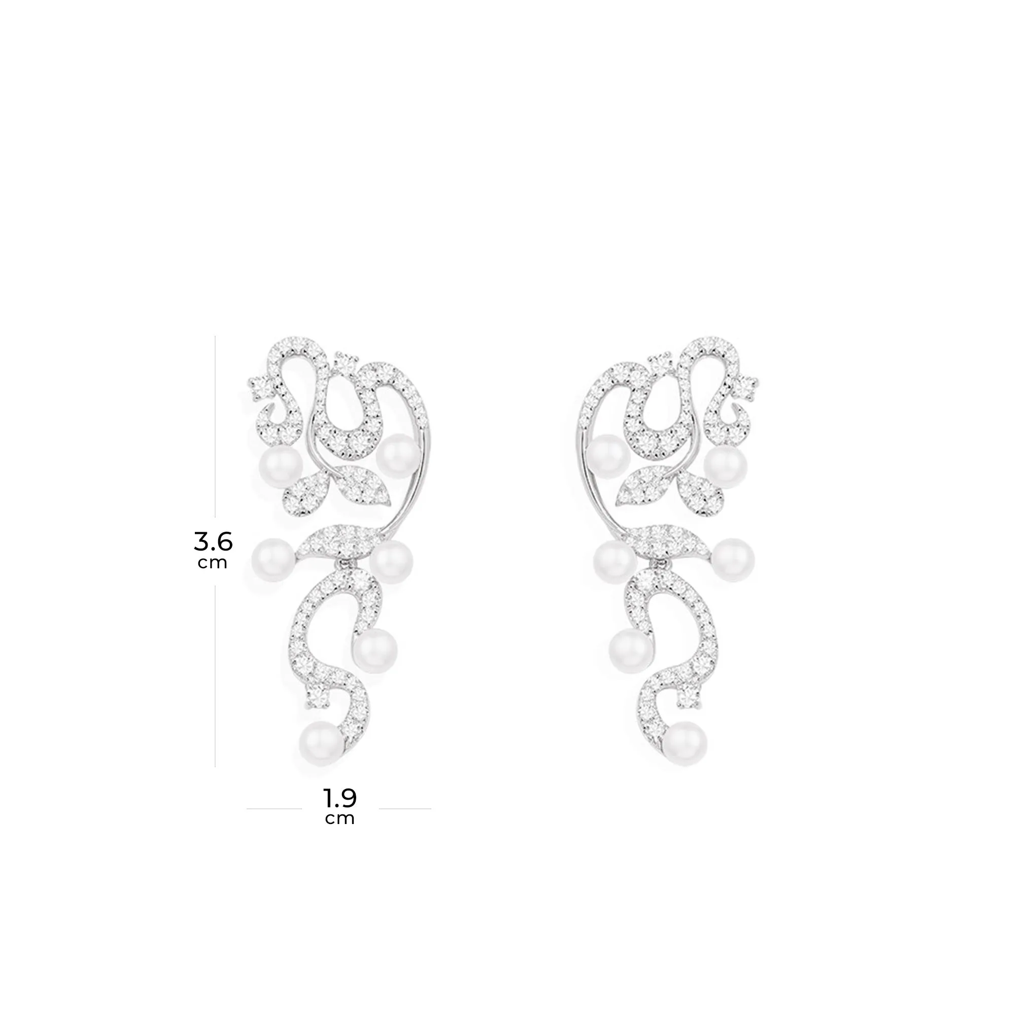 Flower Drop Earrings with Pearls