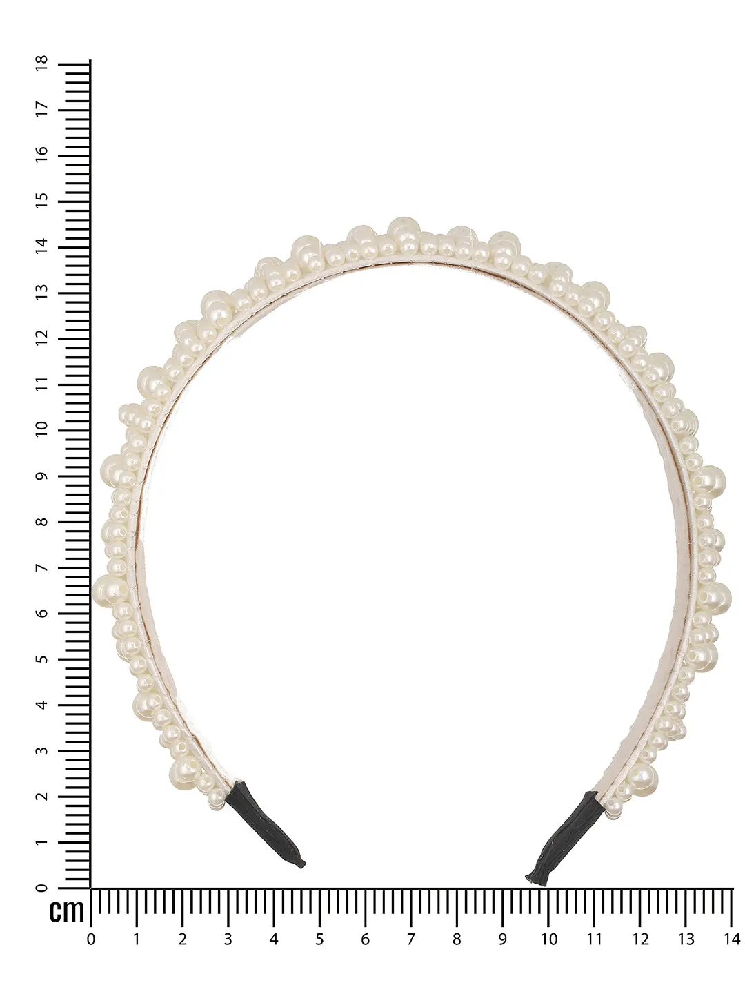 Gold-Toned & White Pearl Beaded Embellished Hairband