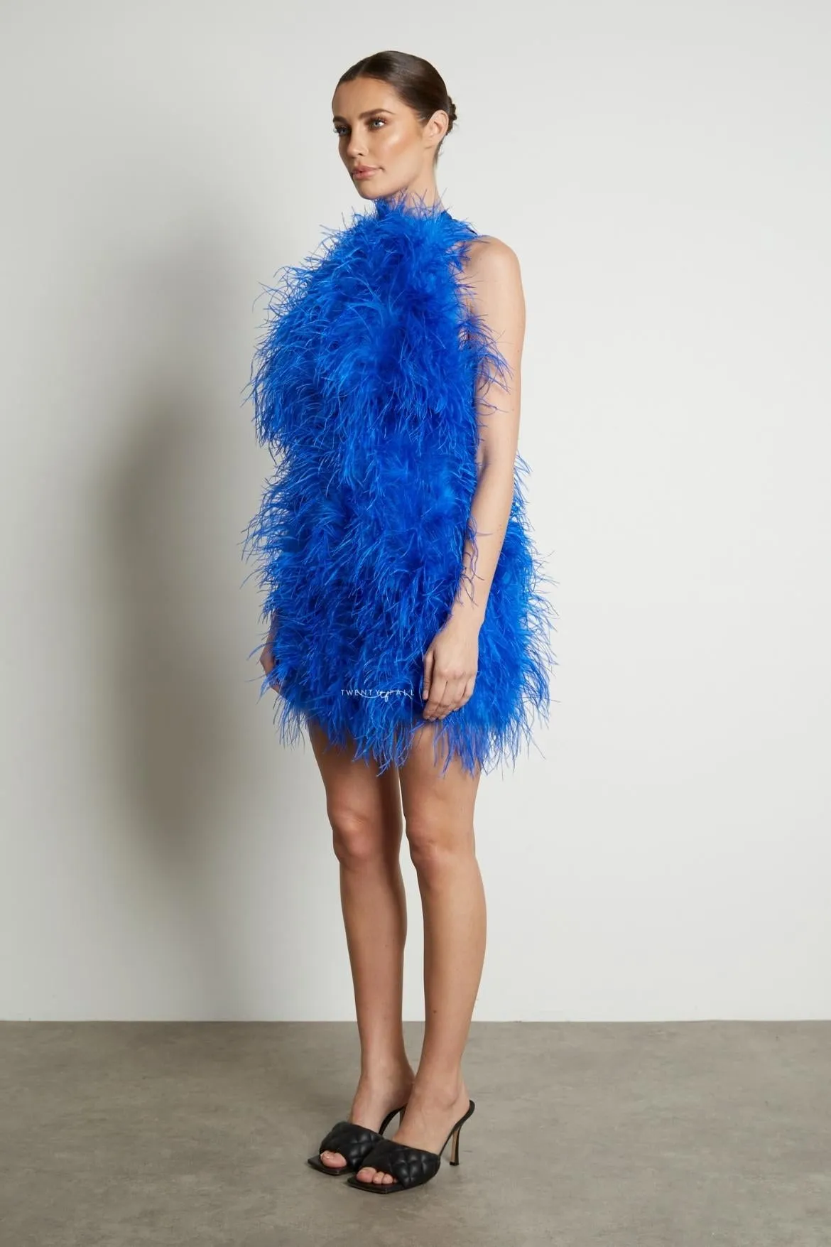 Halter Neck Feather Dress