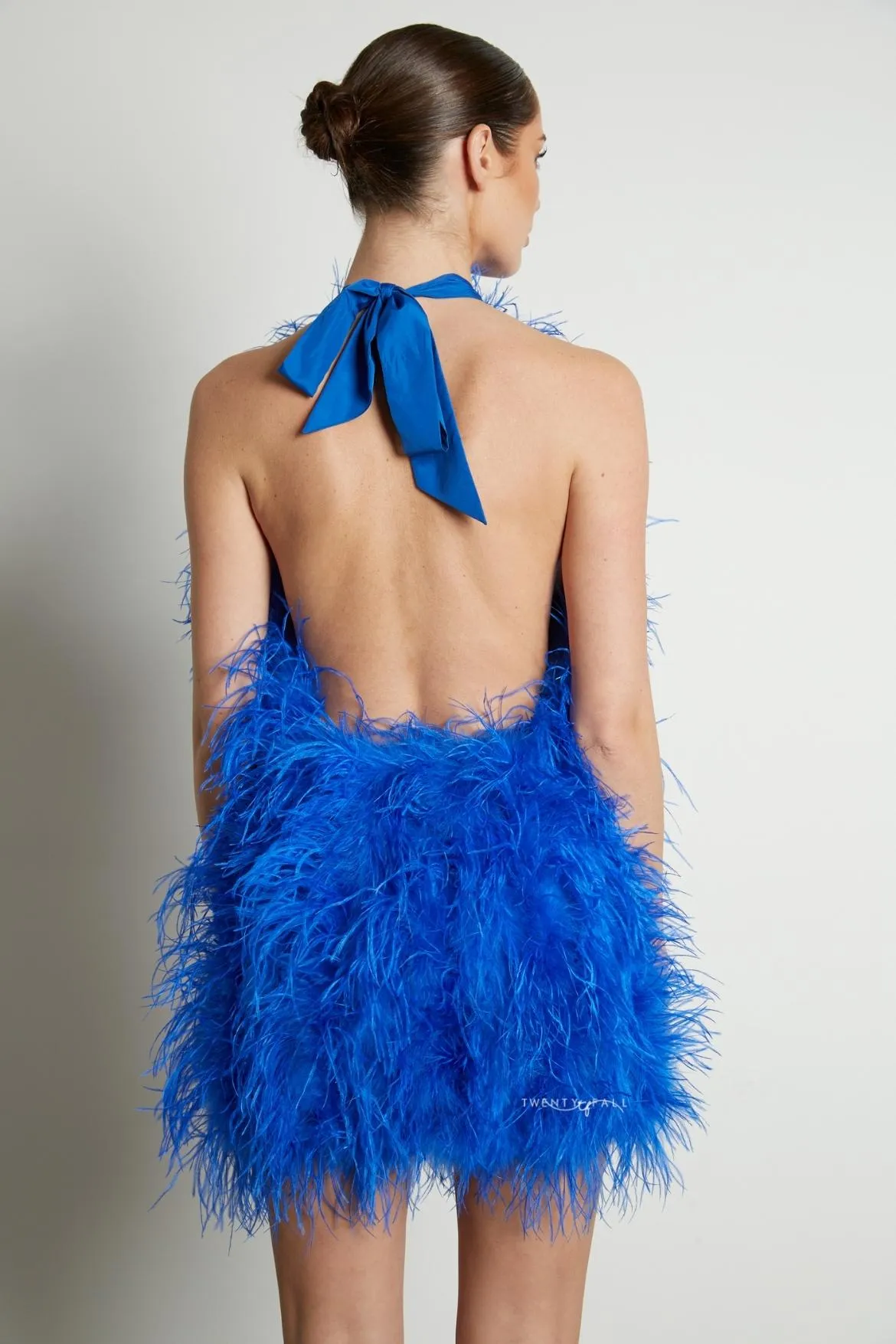 Halter Neck Feather Dress