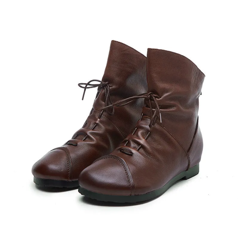 Handmade Ankle Autumn Retro Women Casual Ankle Boots