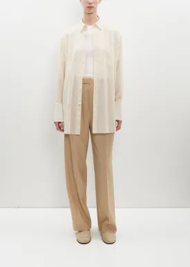 Hard Twist Finx Organza Stripe Shirt — Light Beige Stripe