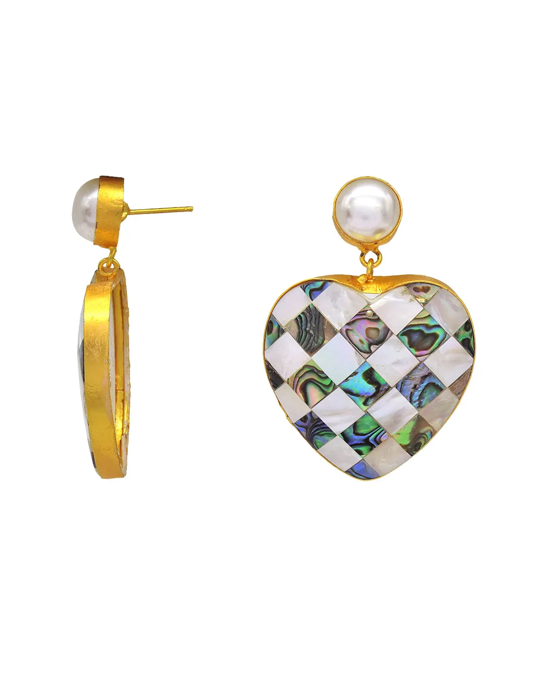 Heart Checkered Earrings