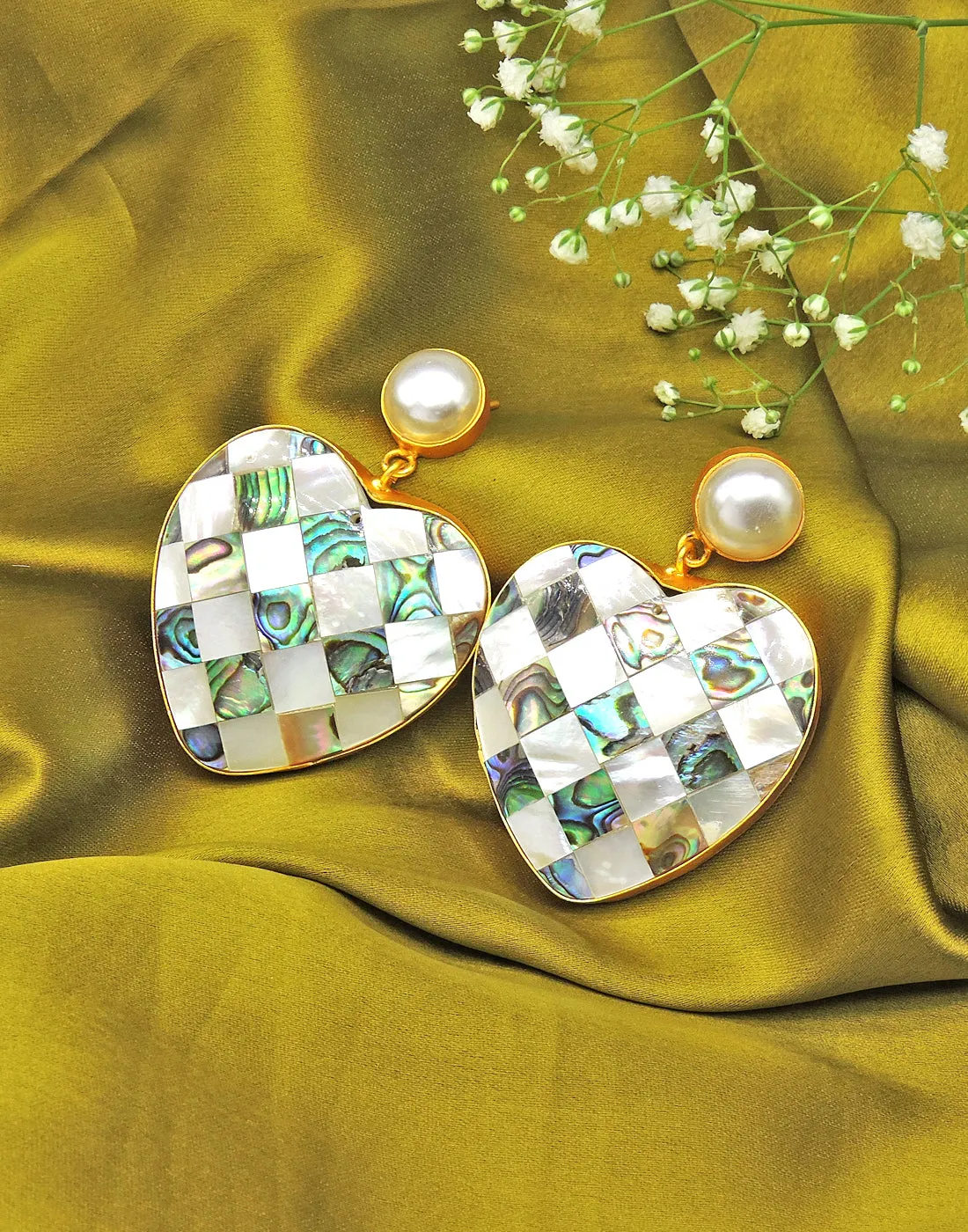 Heart Checkered Earrings