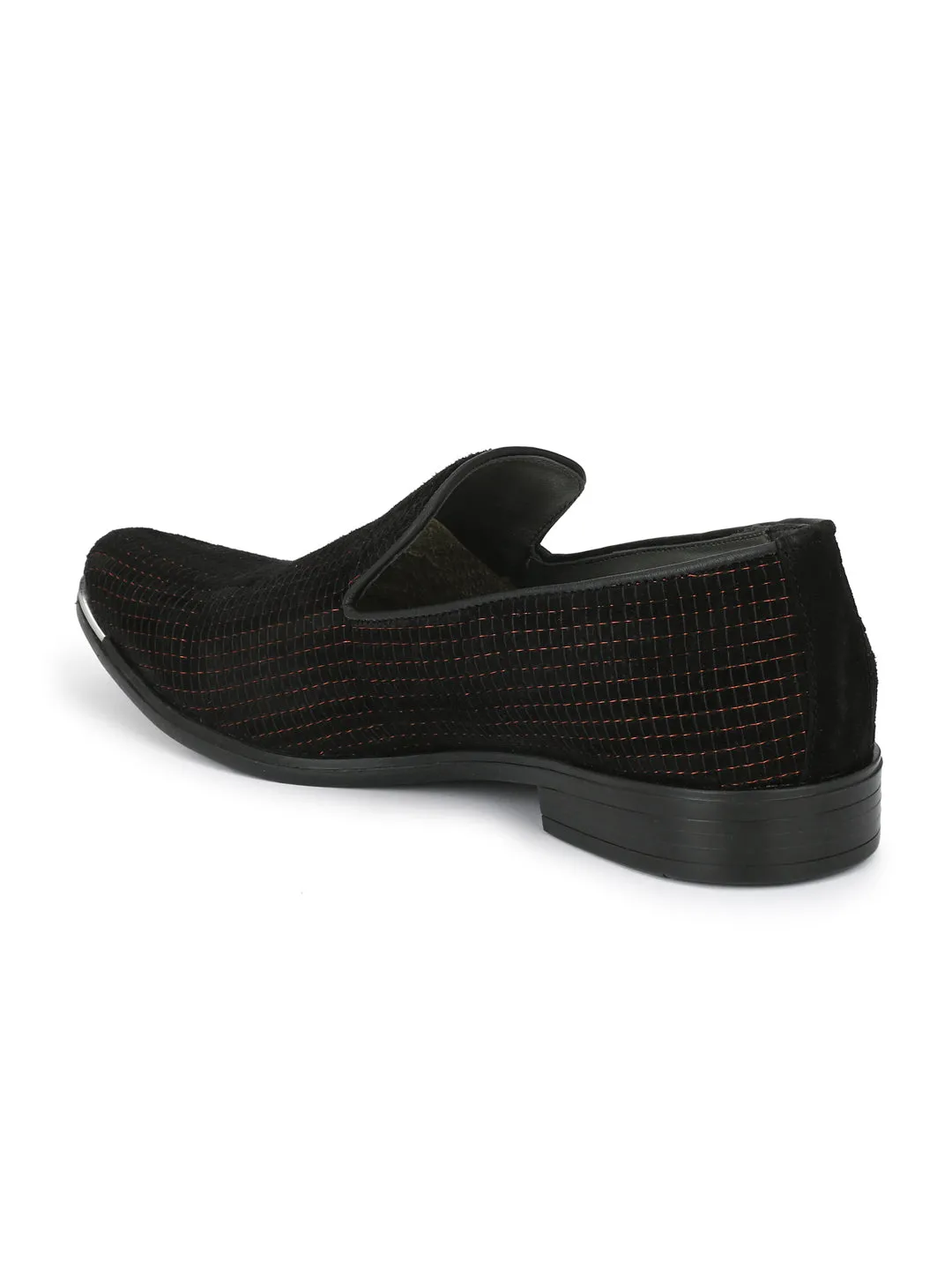 Hitz Black Metalic Slip-on Luxure Shoes